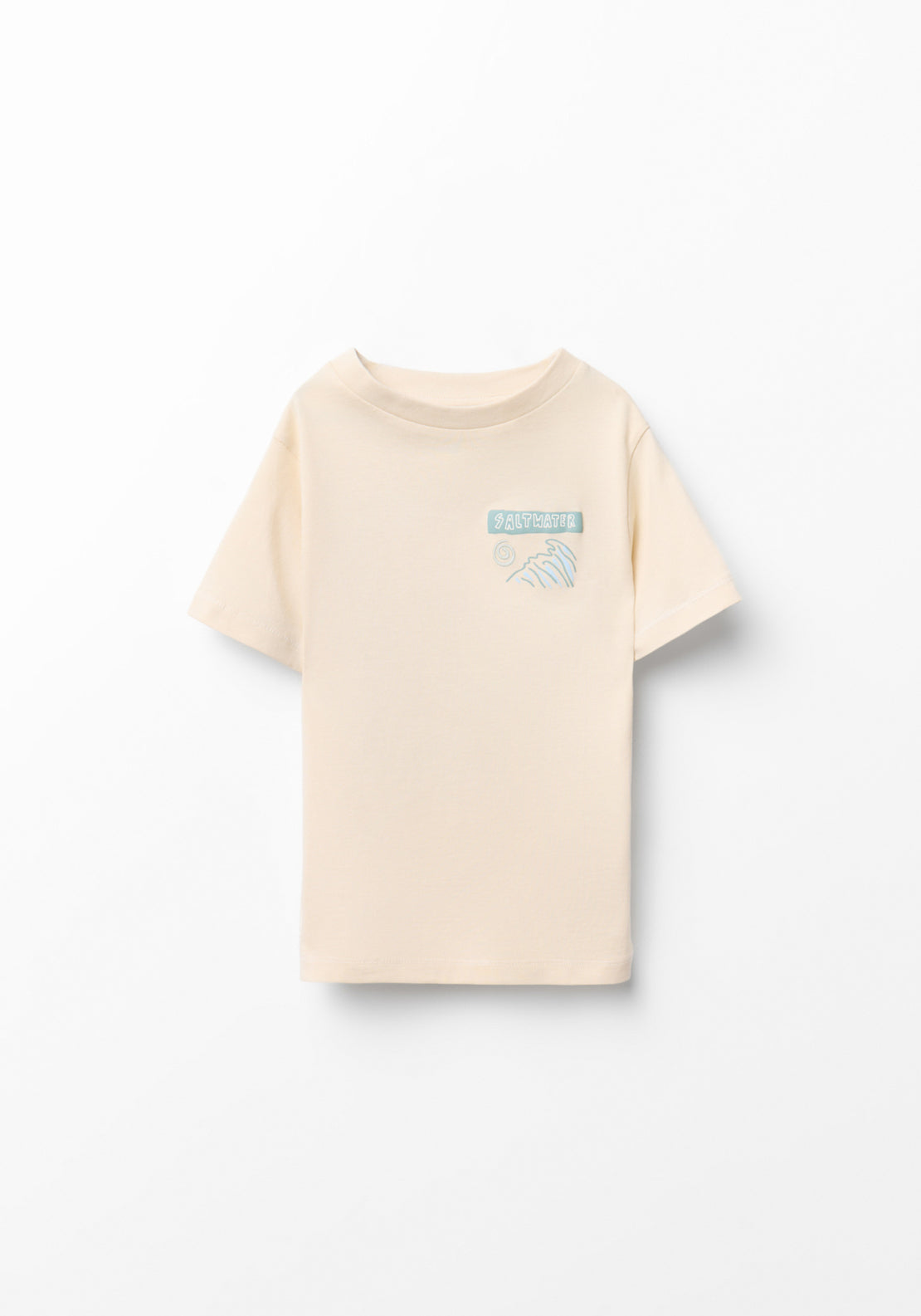 Short Sleeved Back Print T-Shirt - Cream