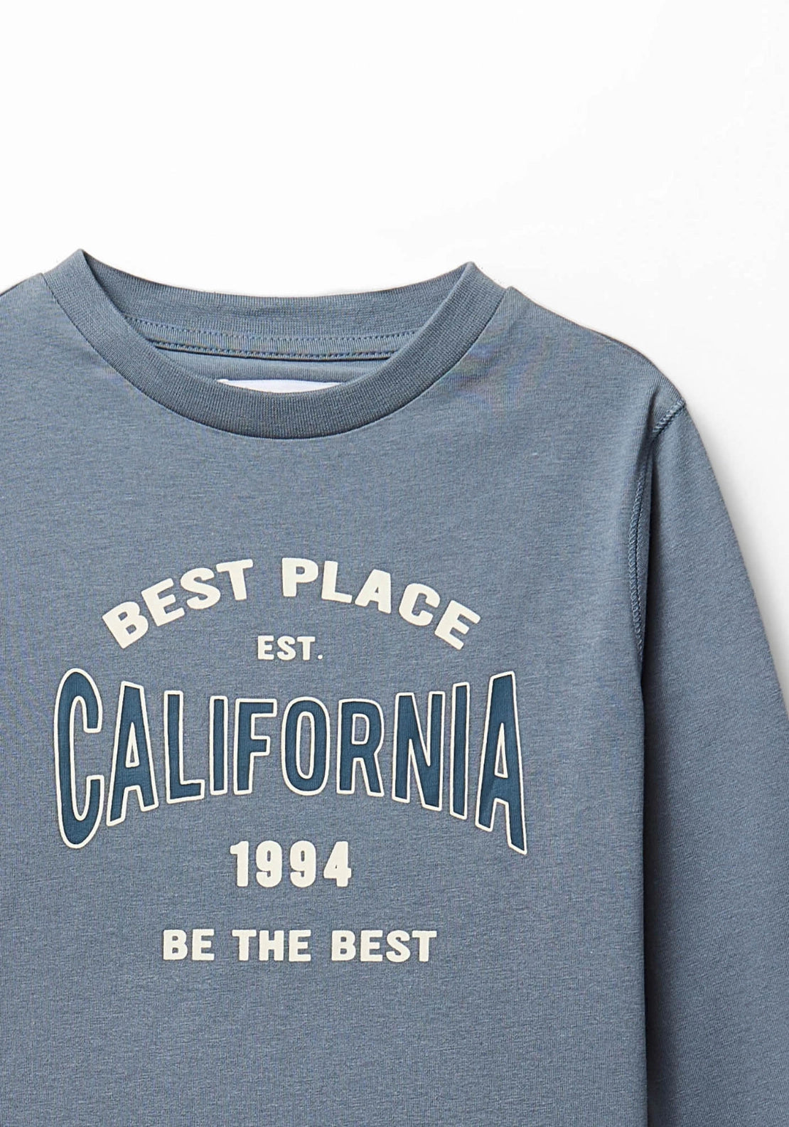 Printed Long Sleeve T-Shirt - Blue