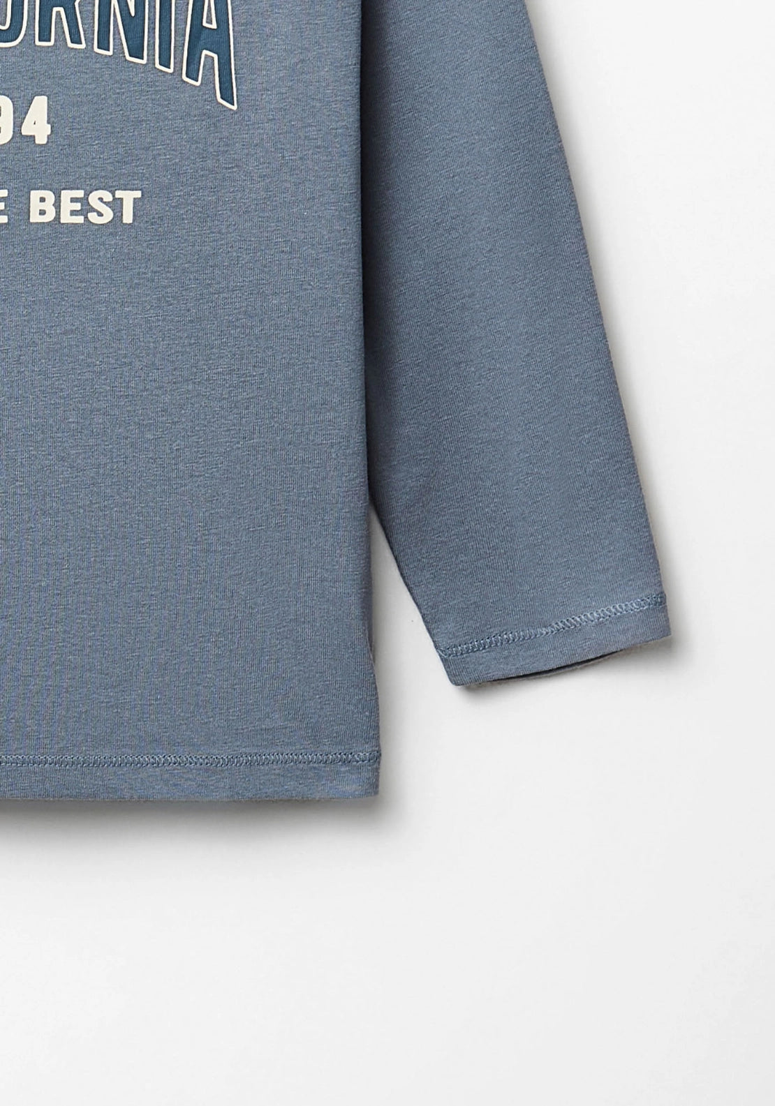 Printed Long Sleeve T-Shirt - Blue