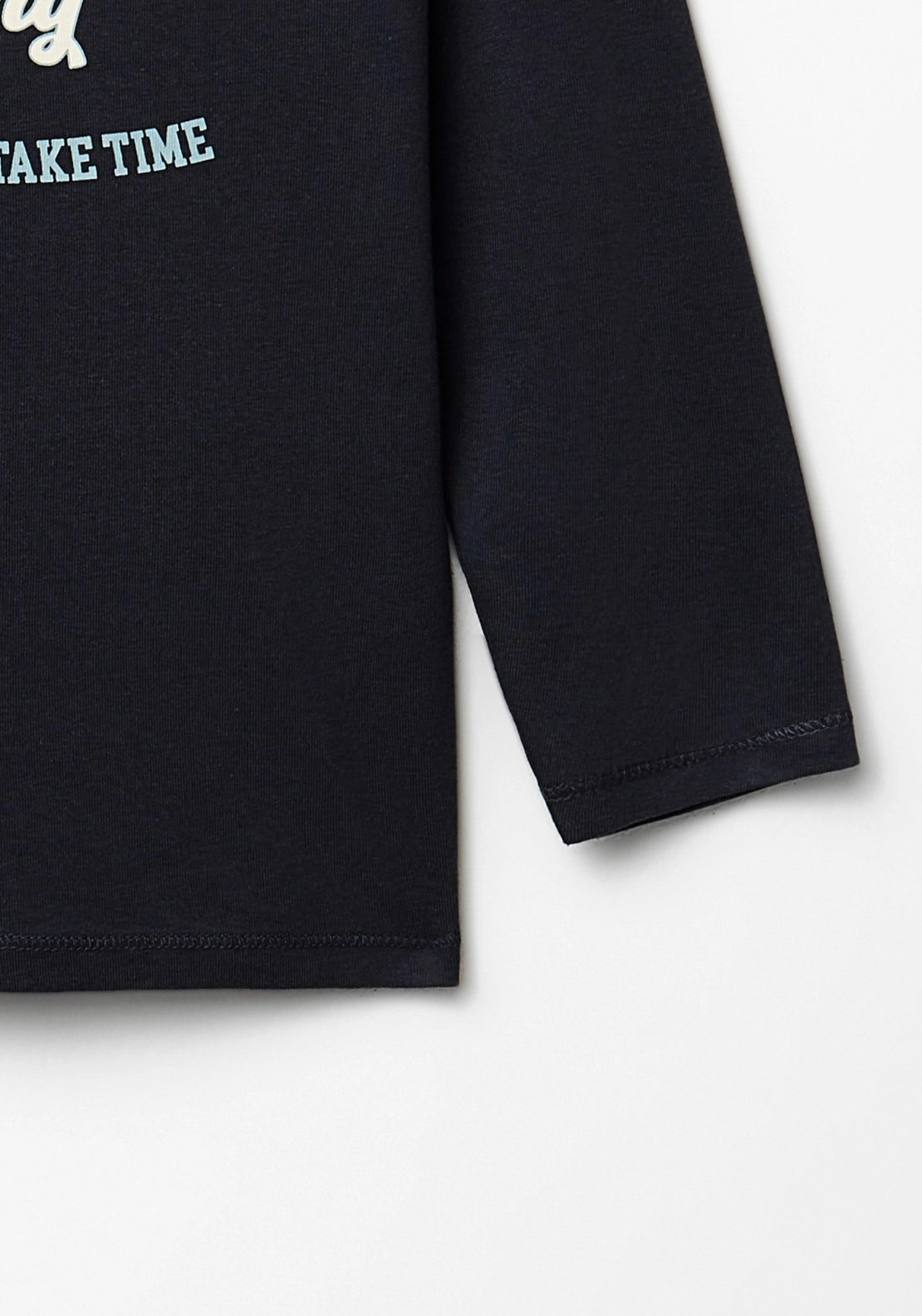 Printed Long Sleeve T-Shirt - Blue