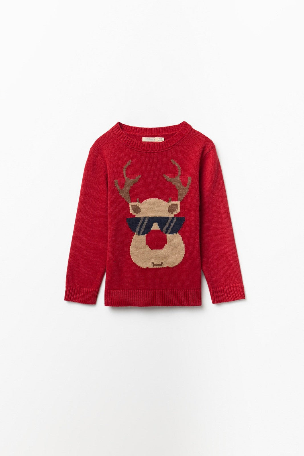 Sfera Reindeer With Sunglasses Christmas Sweater - Red 1 Shaws Department Stores