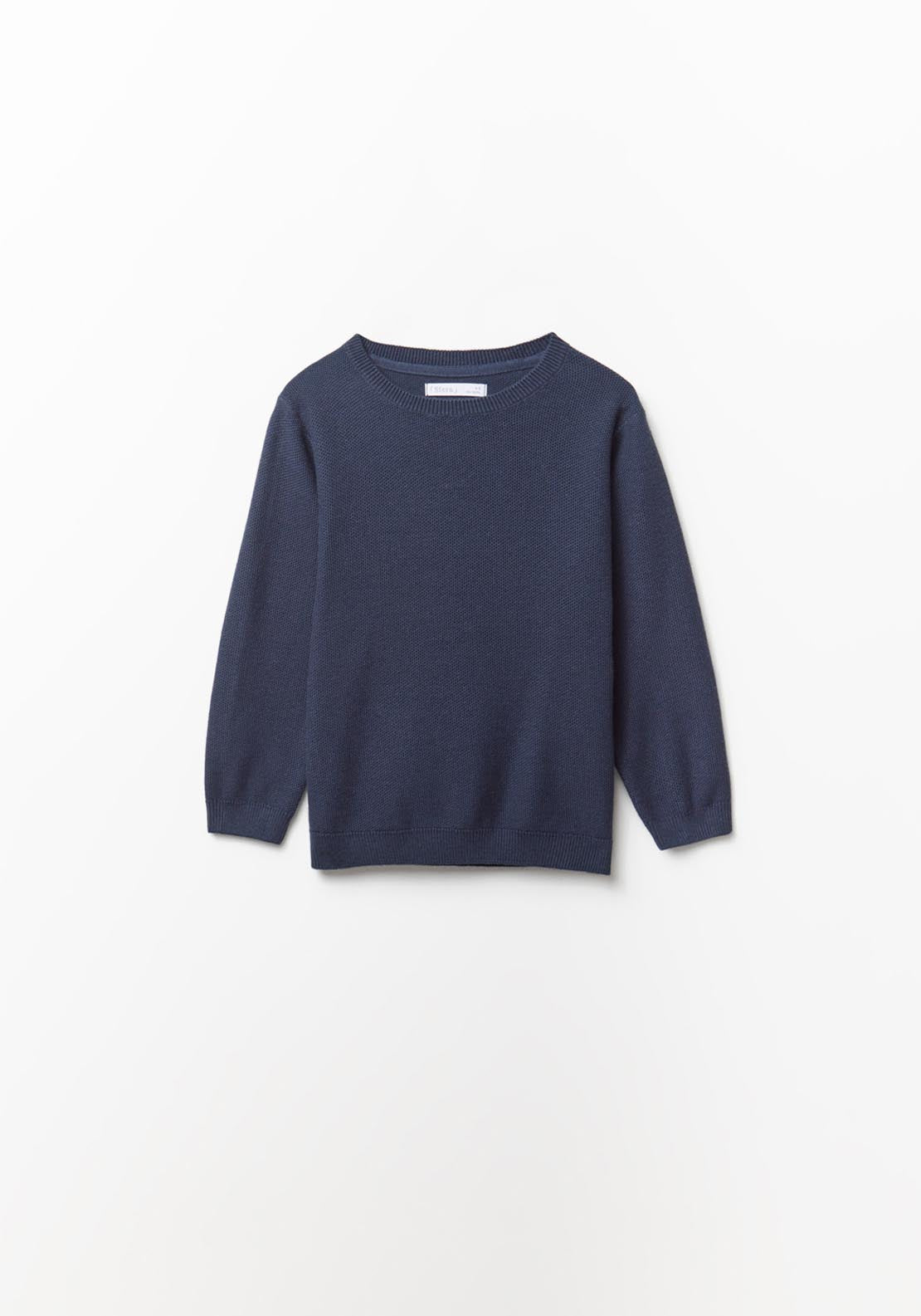 Basic Ribbed Sweater - Blue