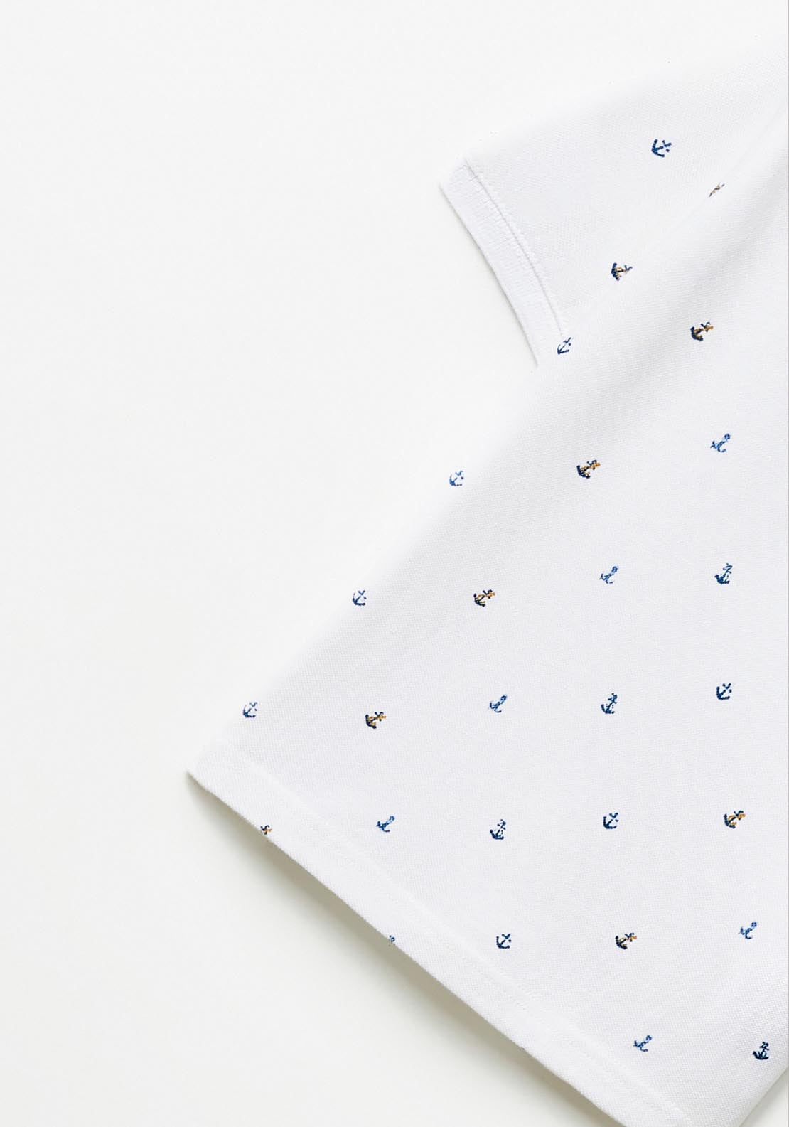 Sfera Anchor print polo shirt - White 2 Shaws Department Stores