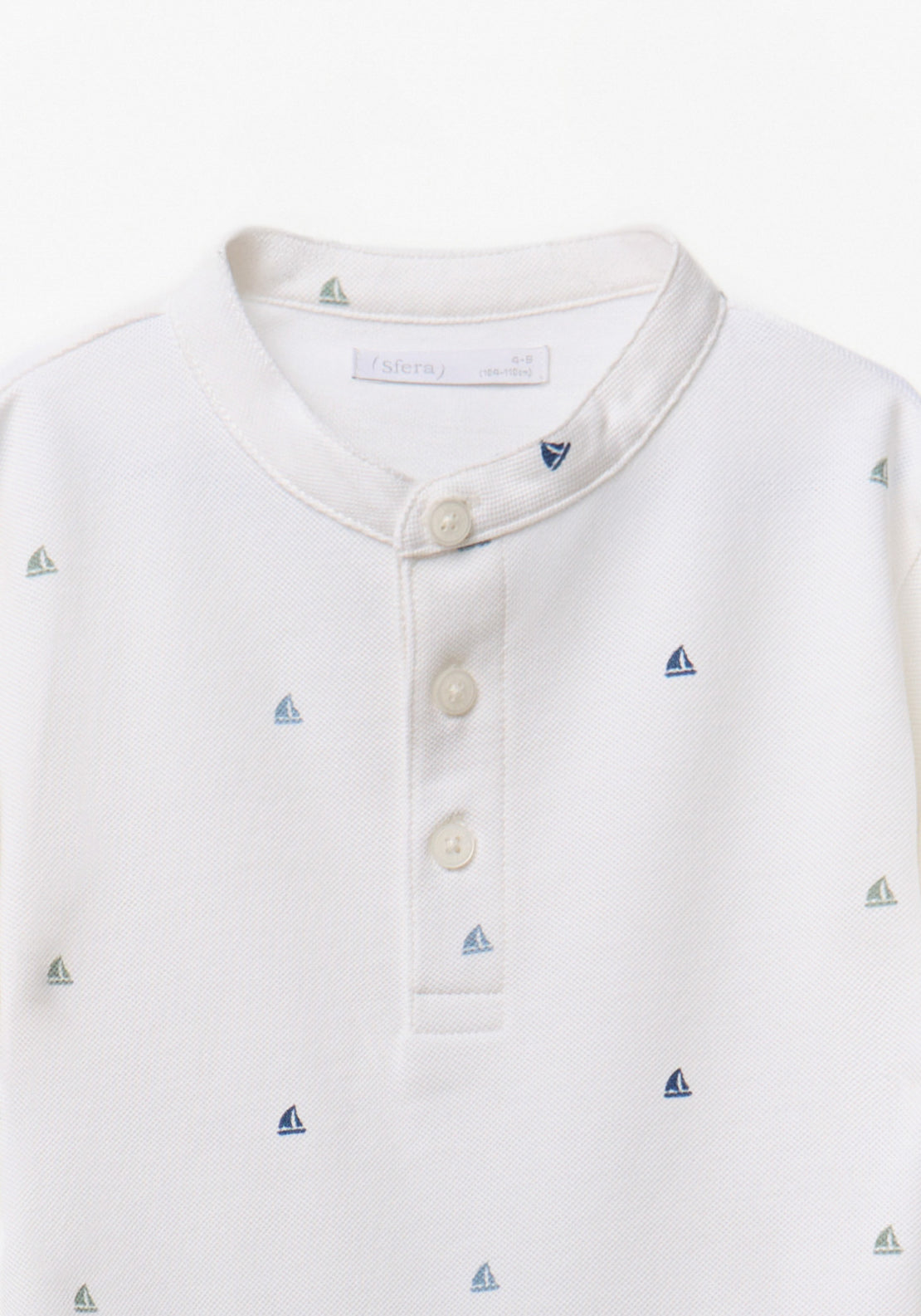 Sfera Printed Sails Polo Shirt - White 2 Shaws Department Stores