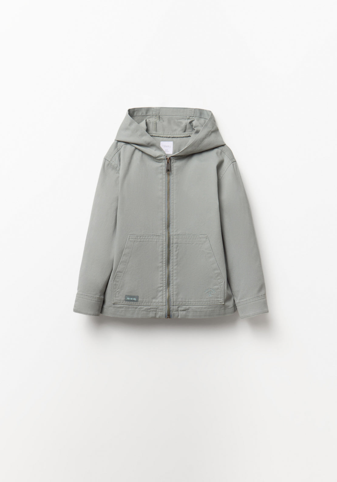Zip Up Hooded Overshirt - Green
