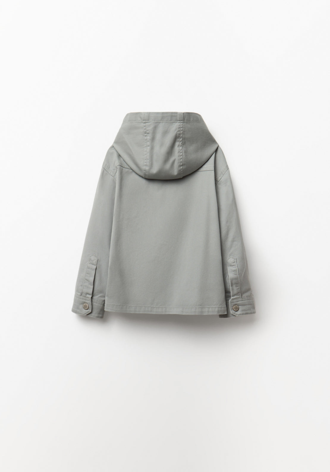 Zip Up Hooded Overshirt - Green