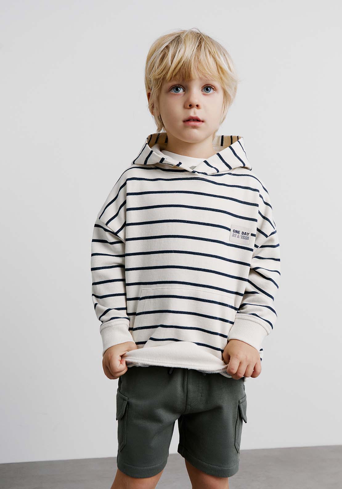 Sfera Stripes hoodie - White Off 1 Shaws Department Stores