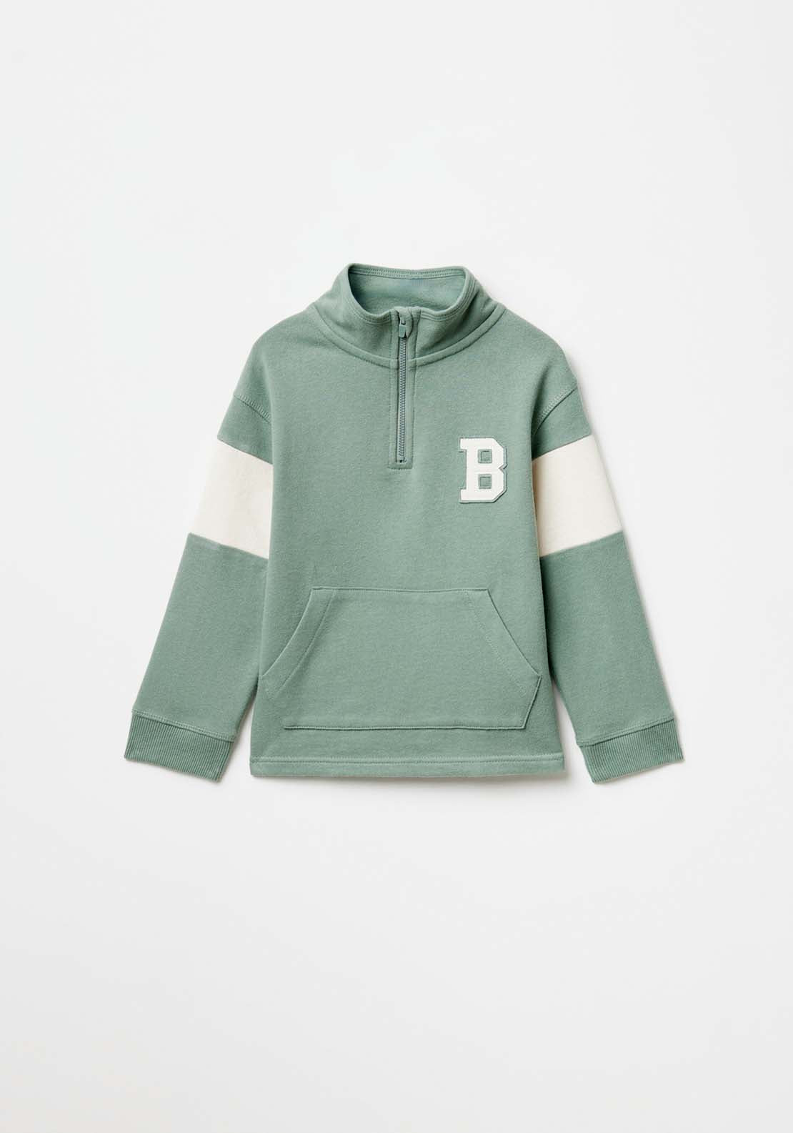 Sfera Zipped high-neck sweatshirt - Green 1 Shaws Department Stores