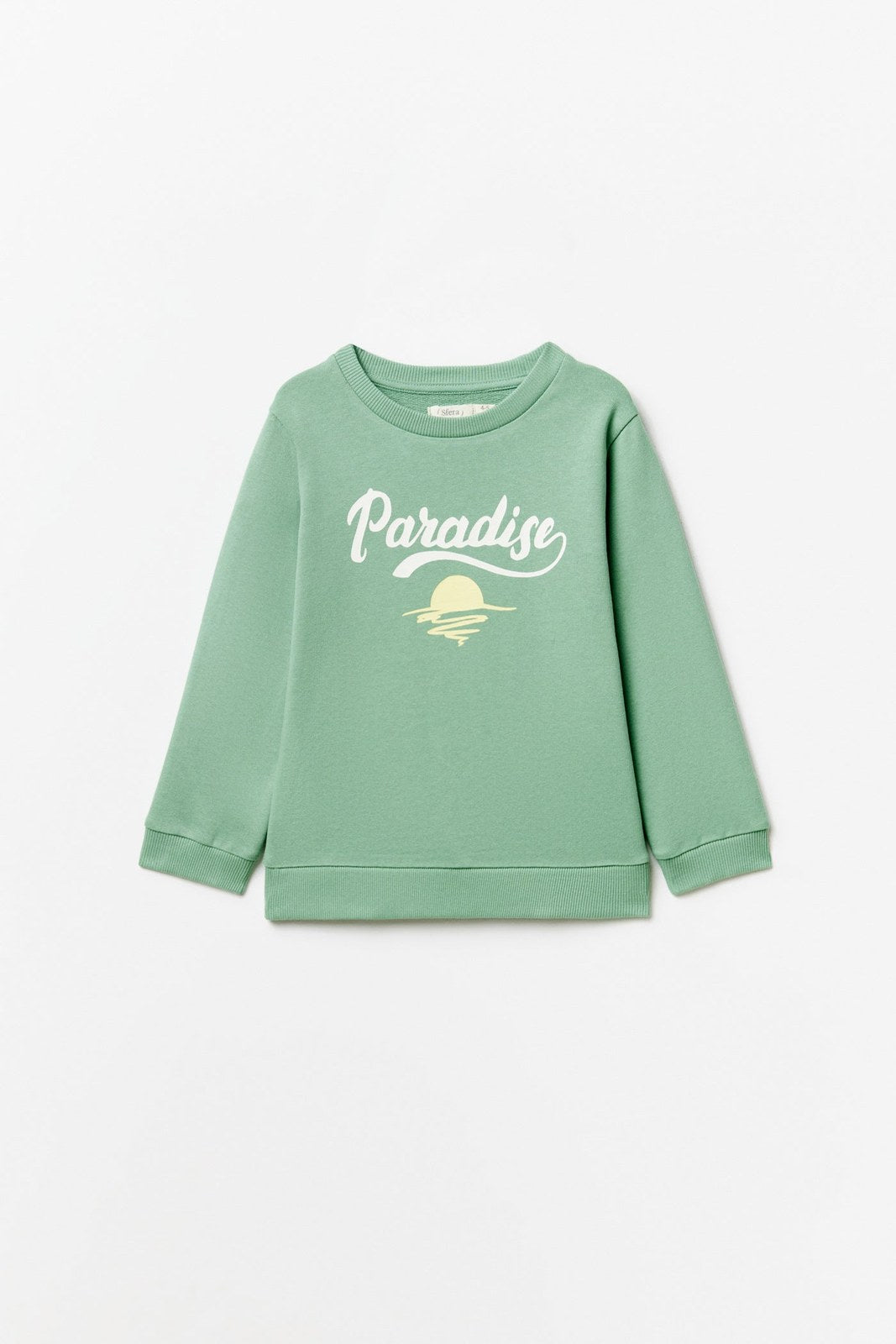 Sfera Basic printed sweatshirt - Green 1 Shaws Department Stores