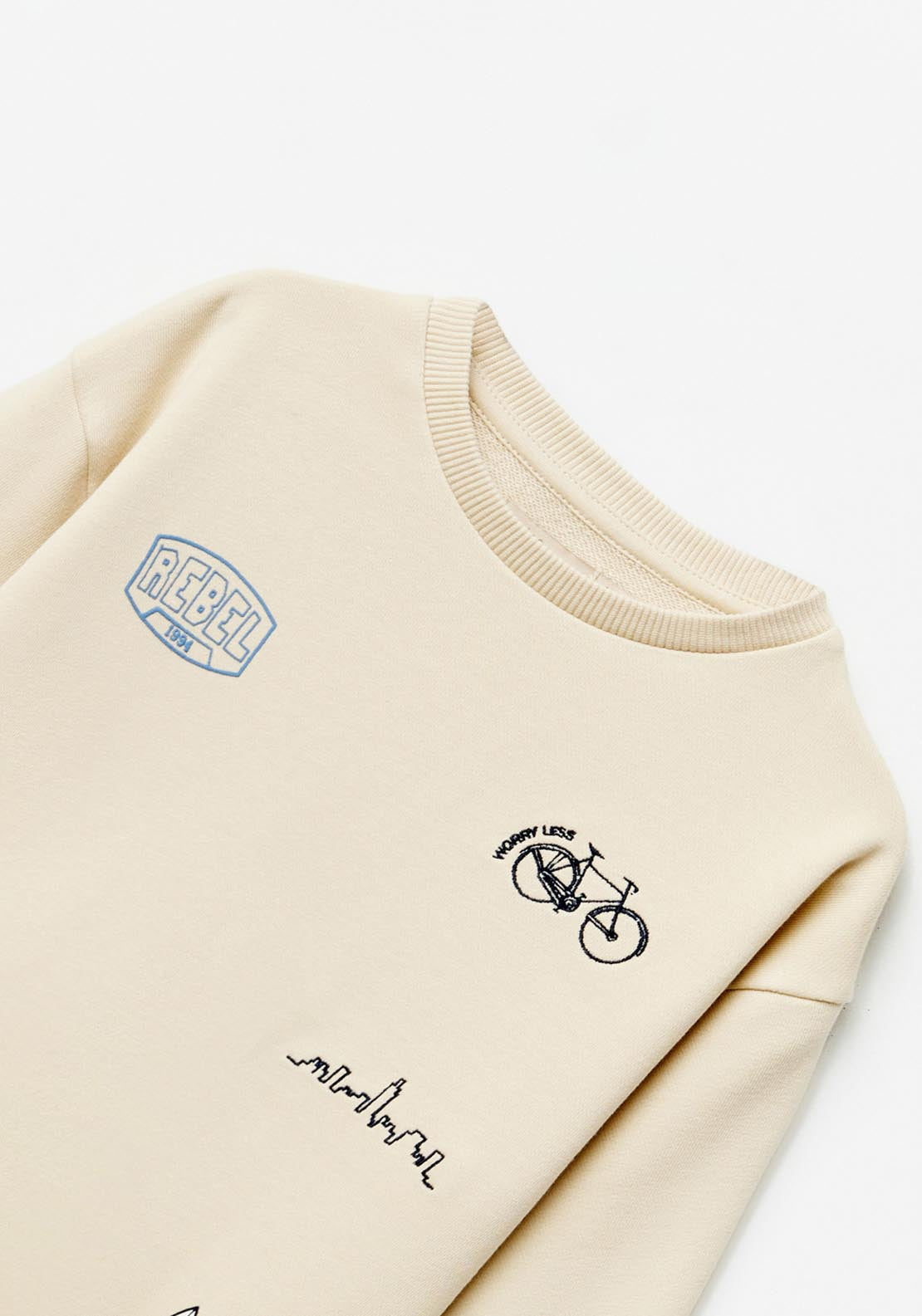 Sfera Embellished Sweatshirt - Cream 3 Shaws Department Stores