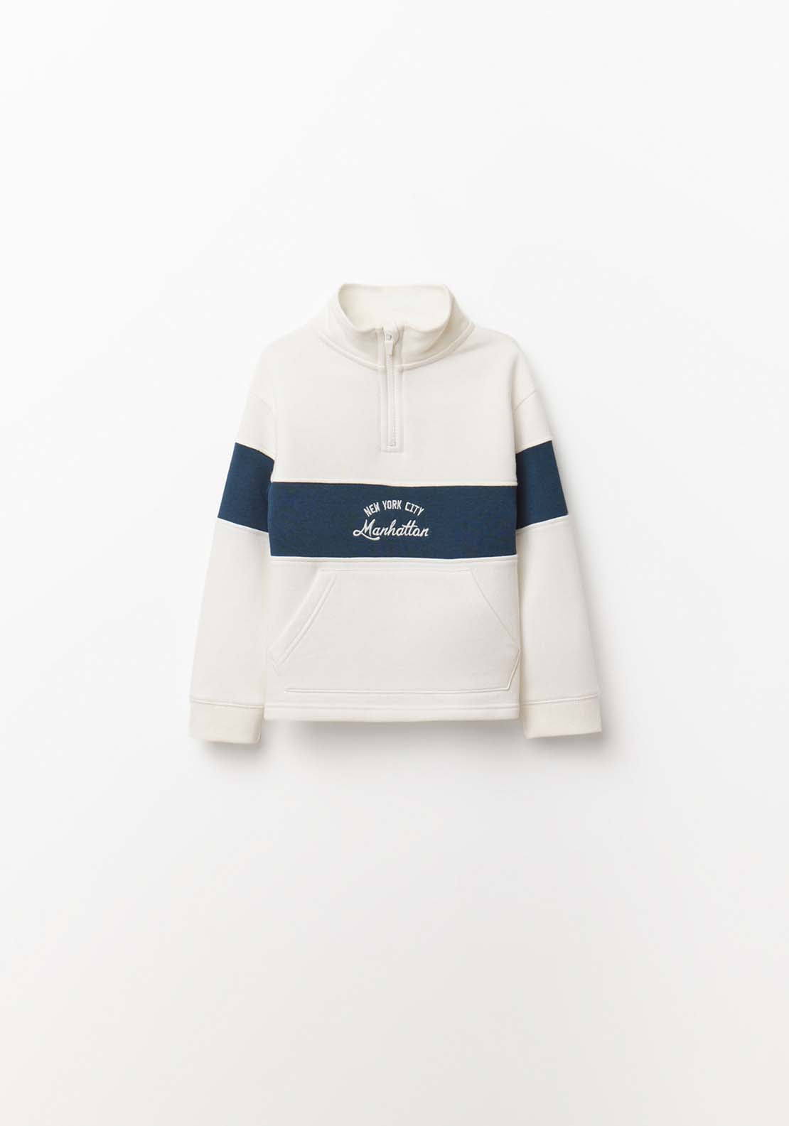 Contrast Stripe Sweatshirt - White