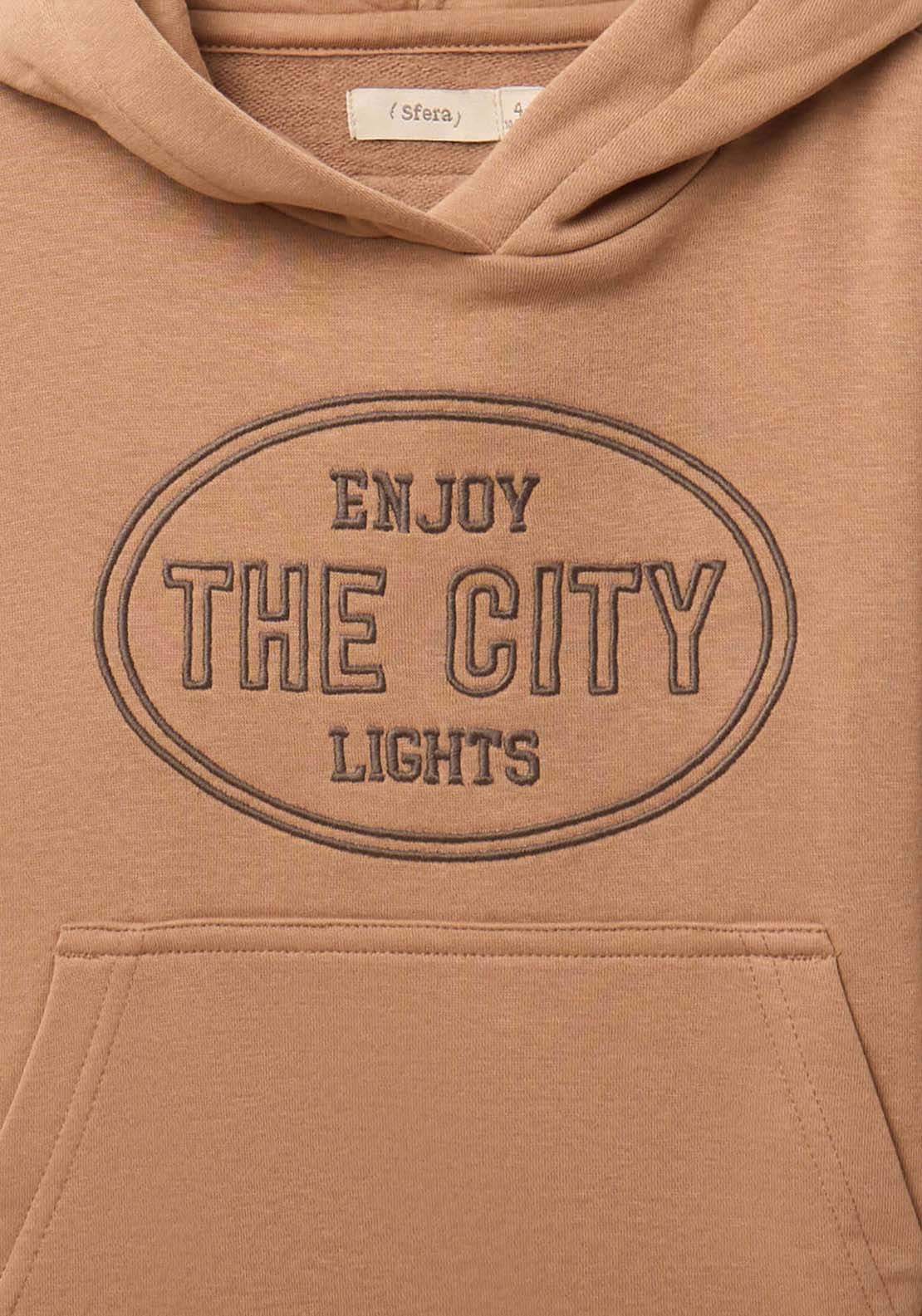 Embroidered Hoodie - Medium Brown