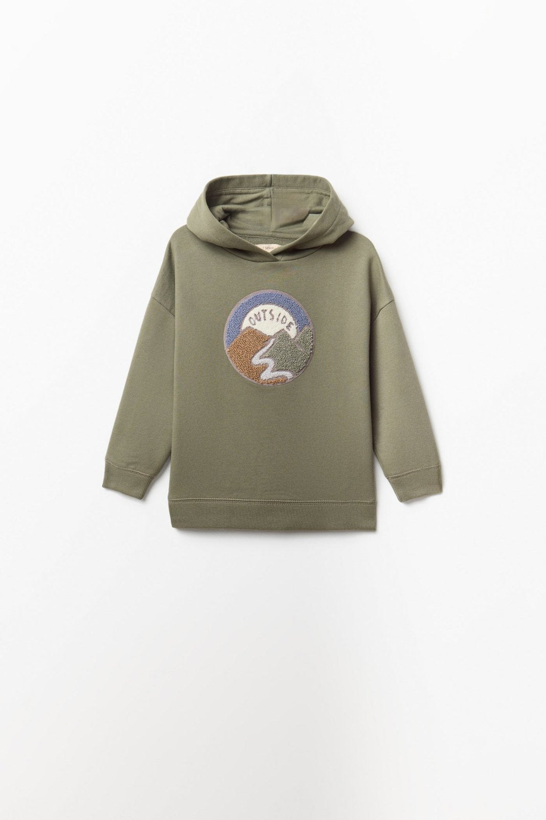 Embroidered Design Hoodie - Green