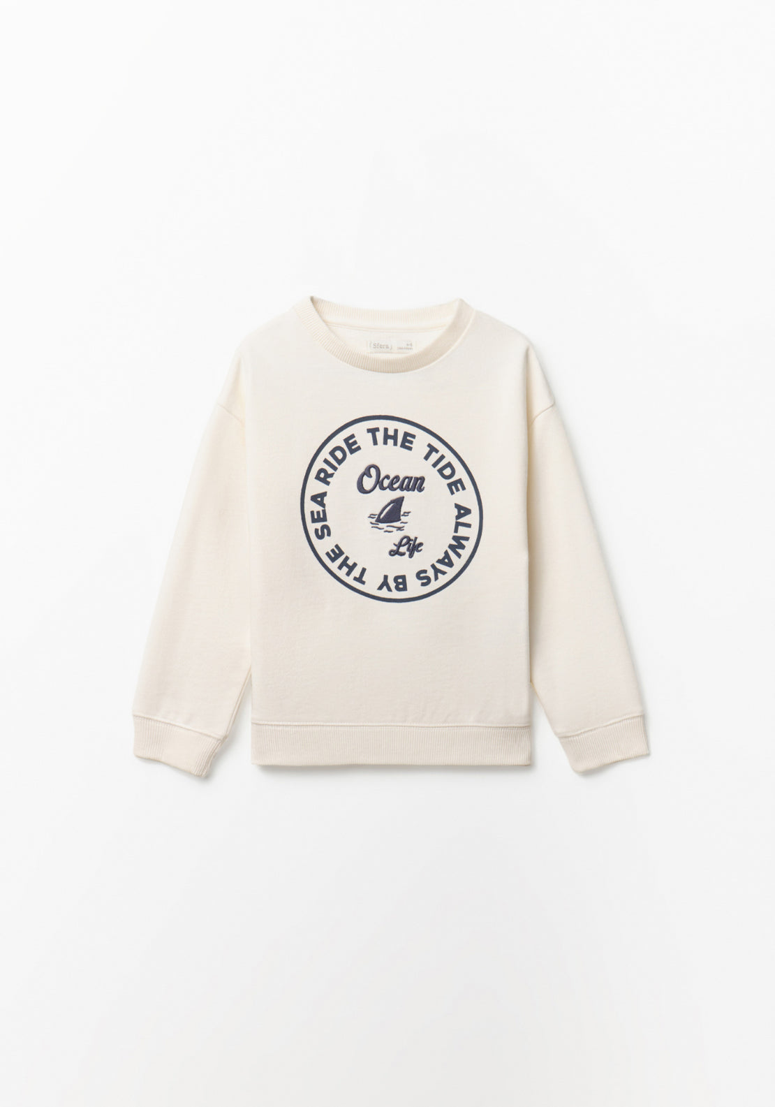 Ocean Embroidered Sweatshirt - White