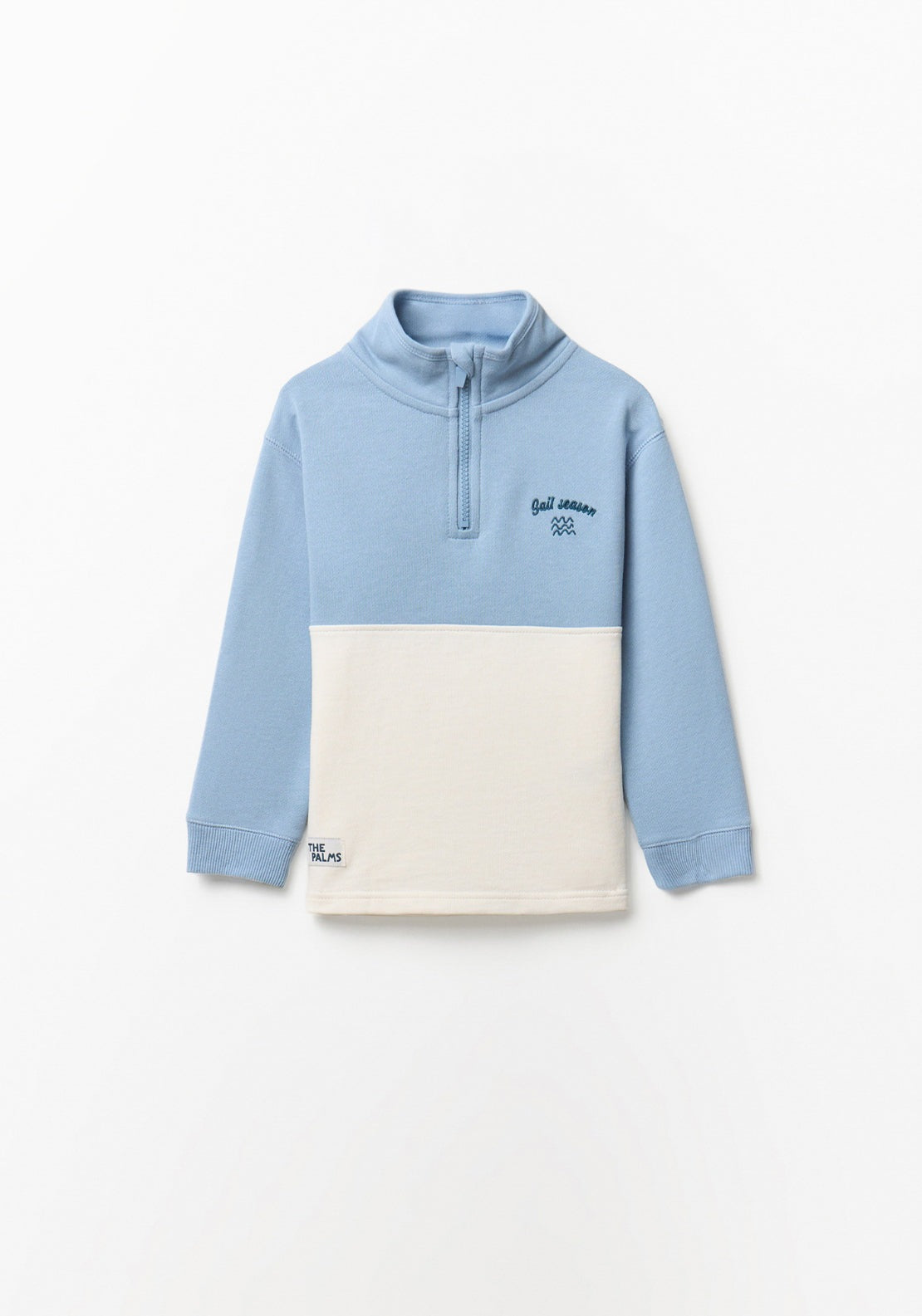 1/4 Zip Two Tone Sweatshirt - Blue