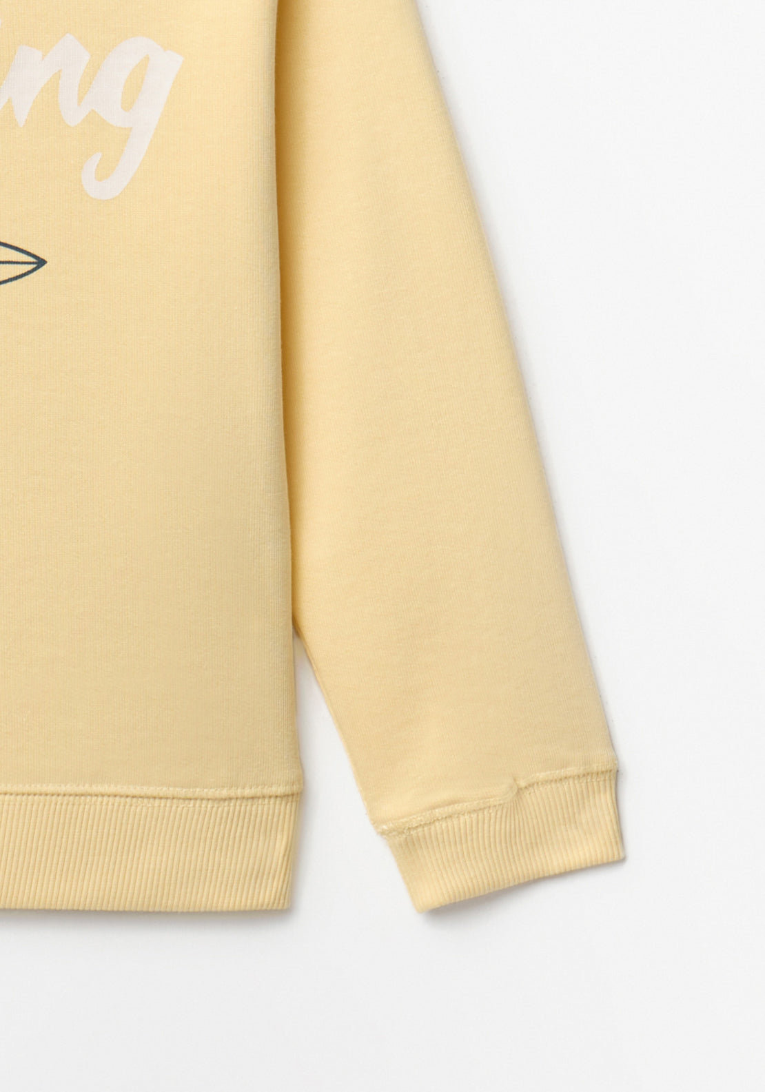 Basic Placement Print Sweatshirt - Yellow