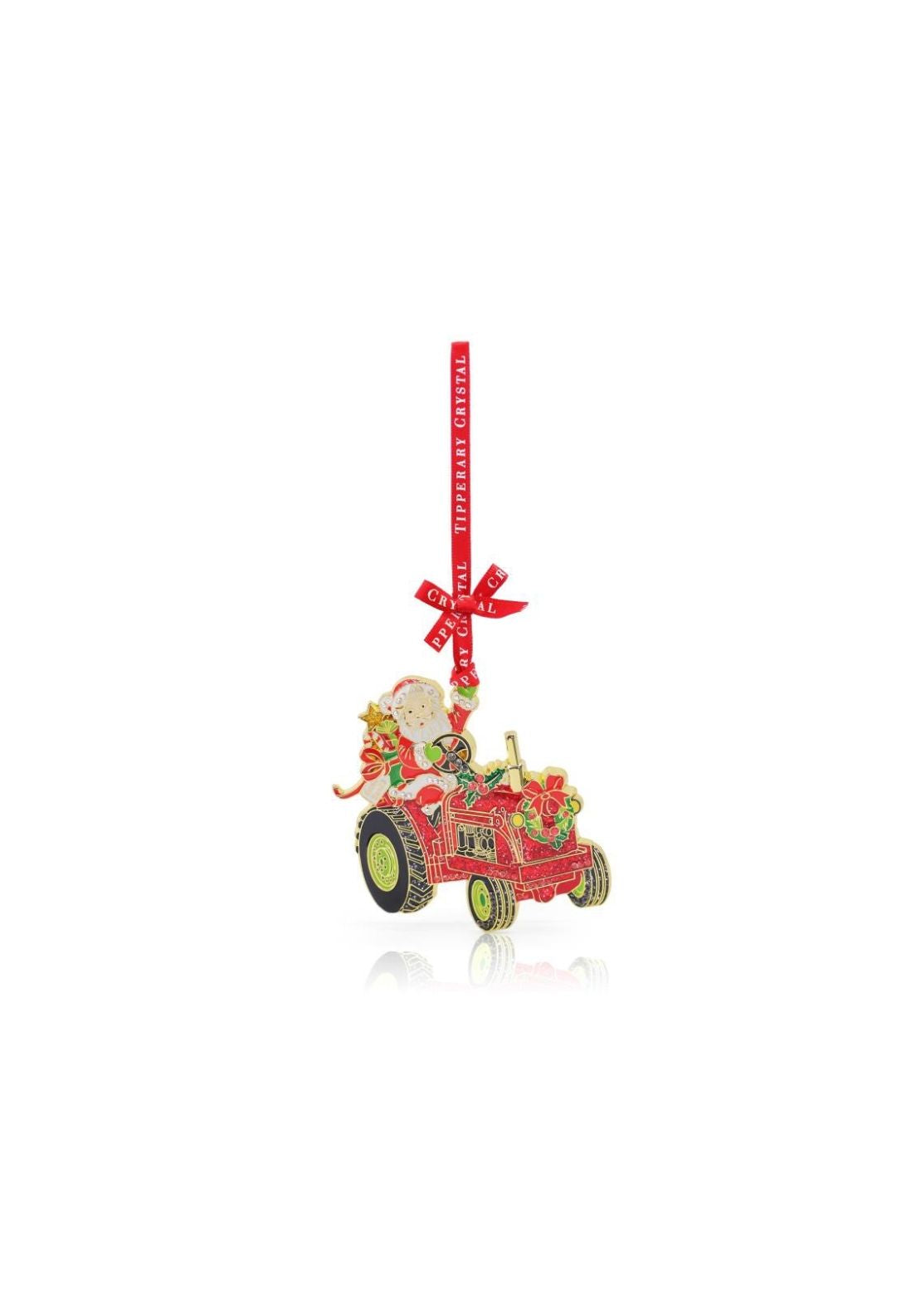 Santa Tractor Decoration - Sparkle