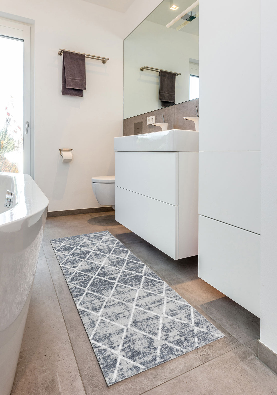 The Home Miabella Floor Runner - Grey/White 1 Shaws Department Stores