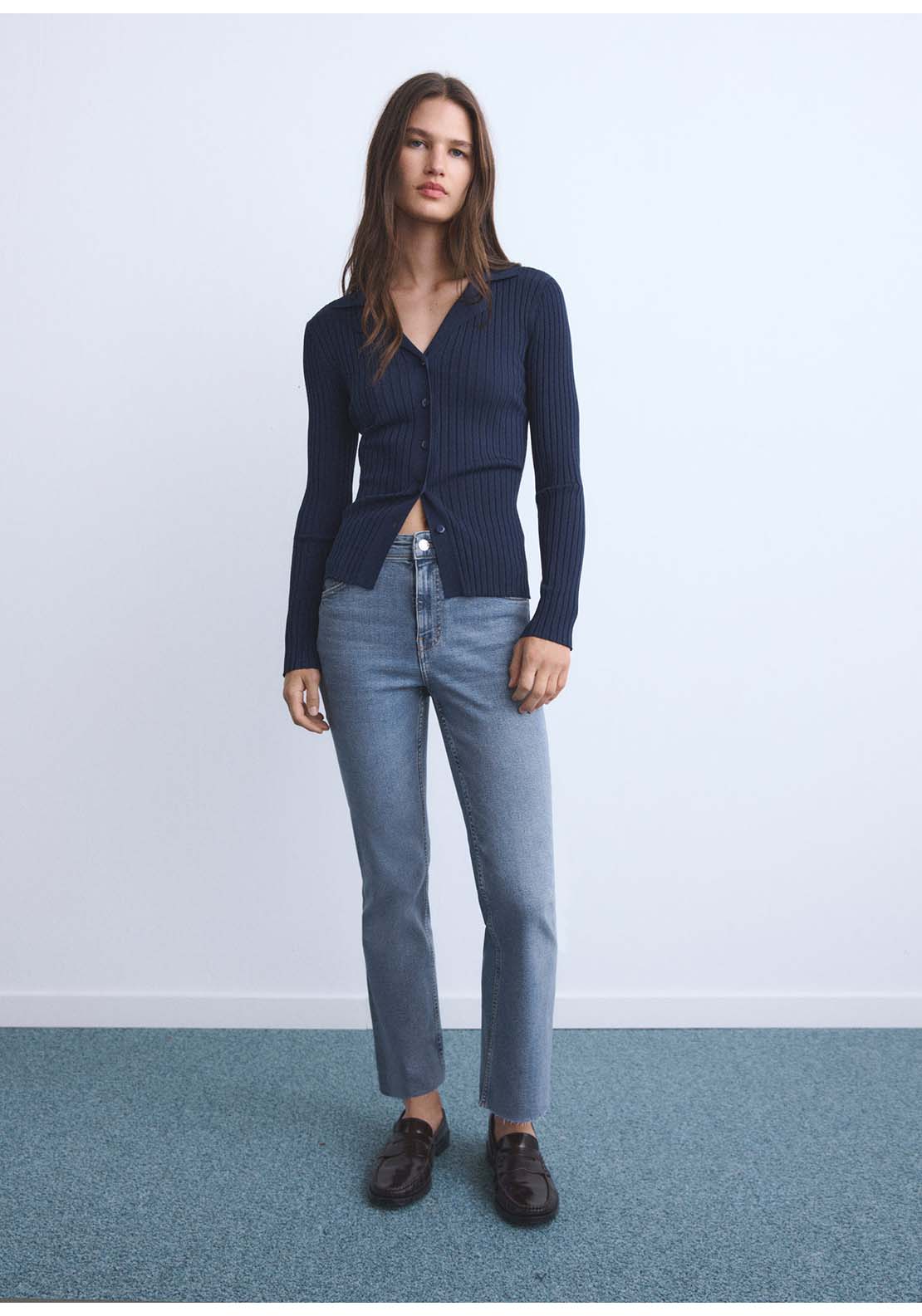 Sienna Flared Cropped Jeans - Blue