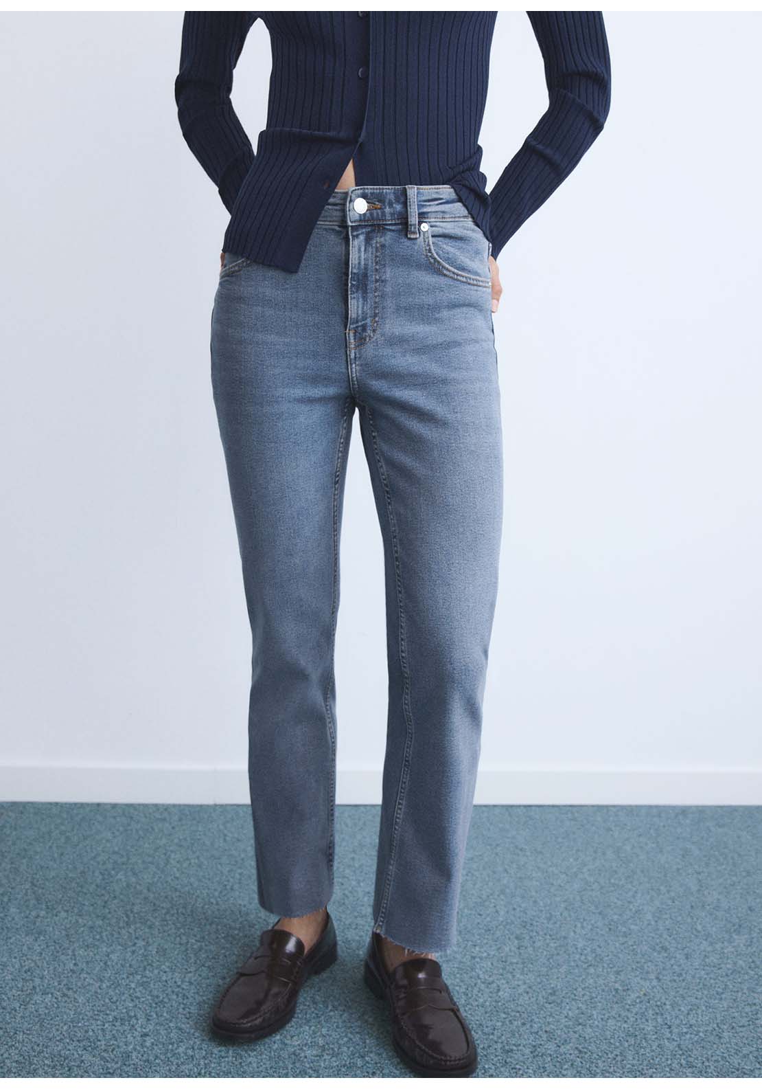 Sienna Flared Cropped Jeans - Blue