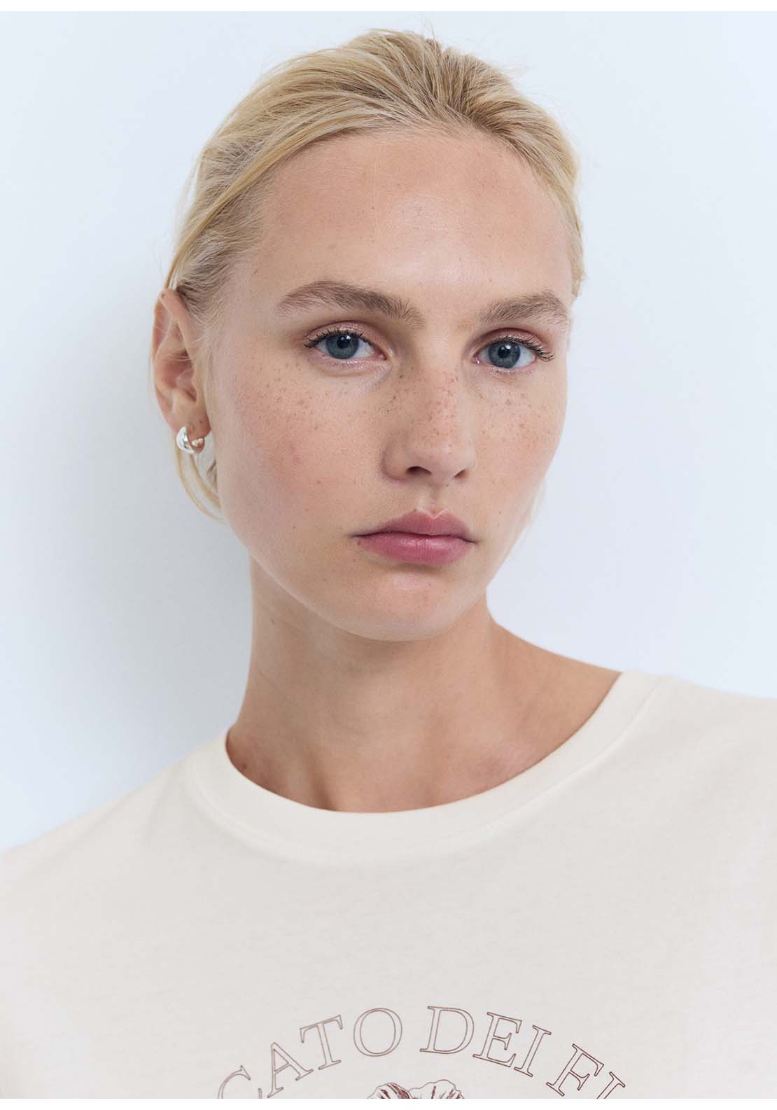 Mango T-Shirt Mercato - Cream 3 Shaws Department Stores