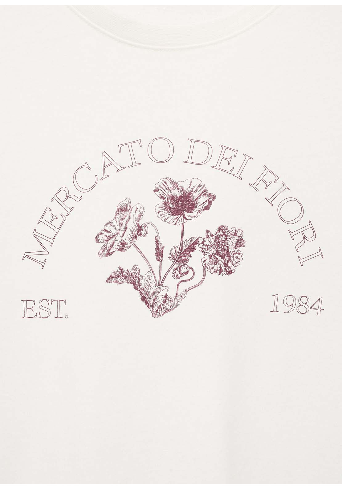 Mango T-Shirt Mercato - Cream 4 Shaws Department Stores