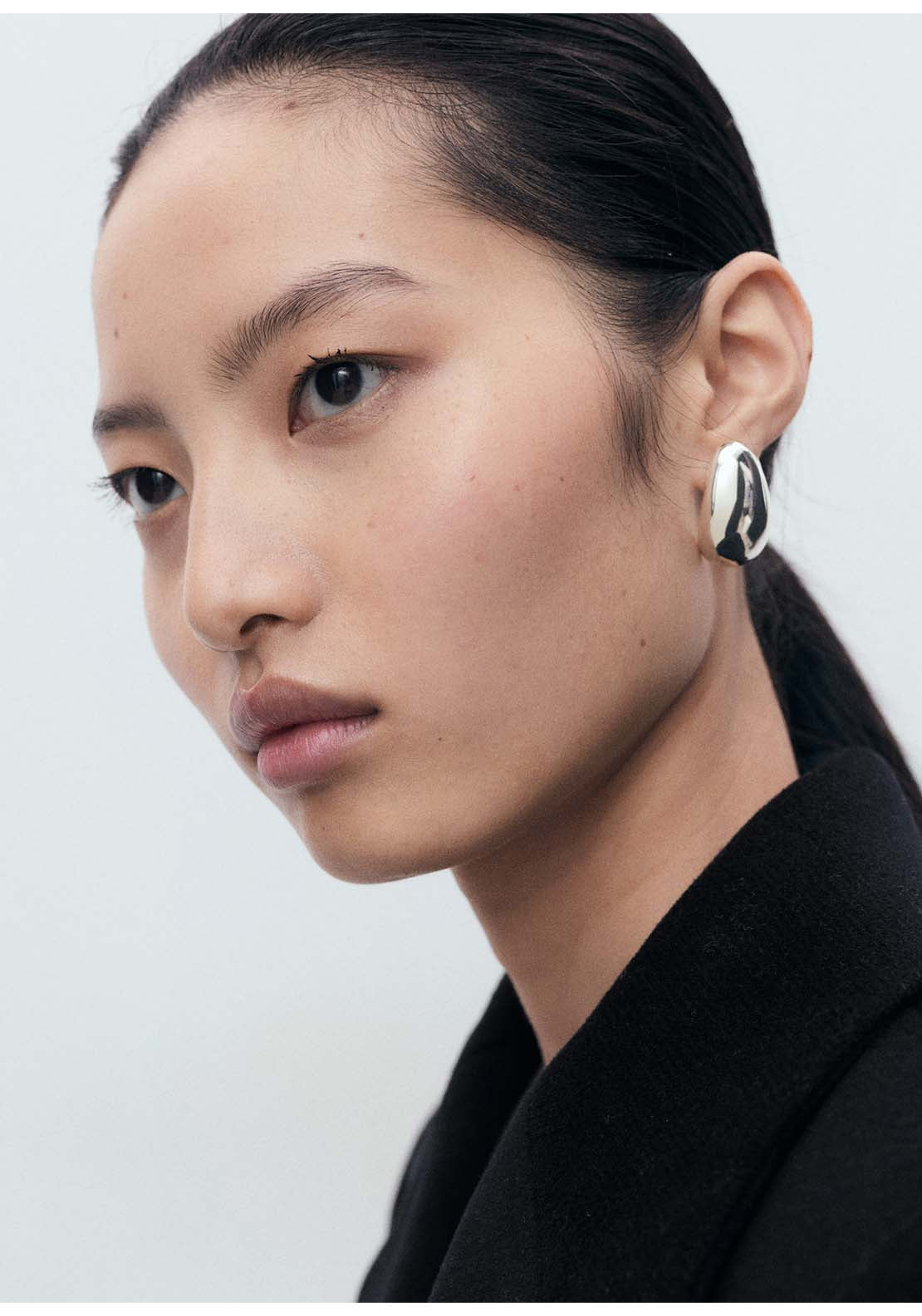 Double-Breasted Wool Coat - Black