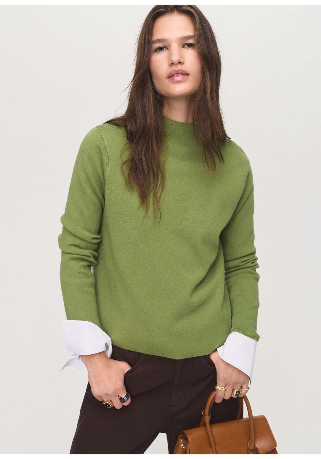 Mango Sweater Chimney - Green 1 Shaws Department Stores