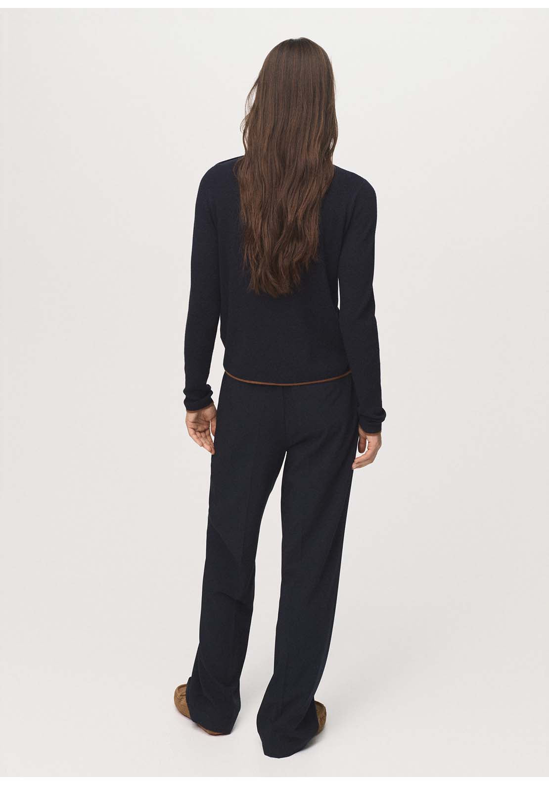 Perkins Neck Sweater With Button - Blue