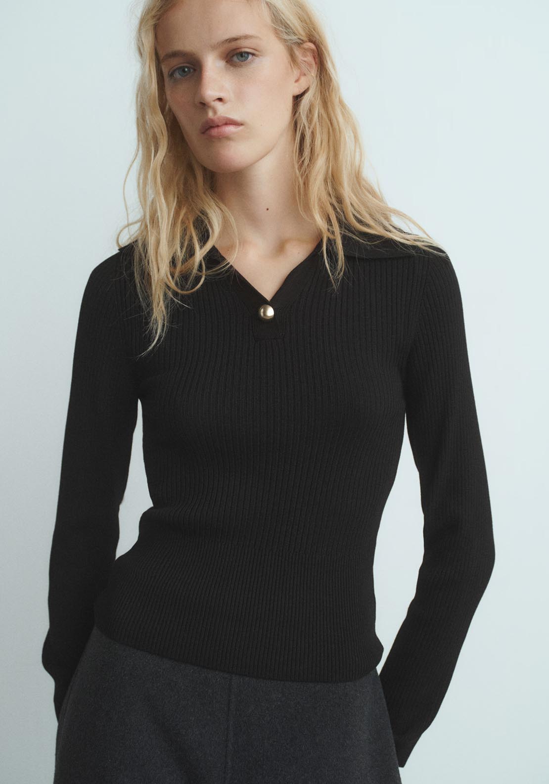 Mango Sweater Button - Black 1 Shaws Department Stores