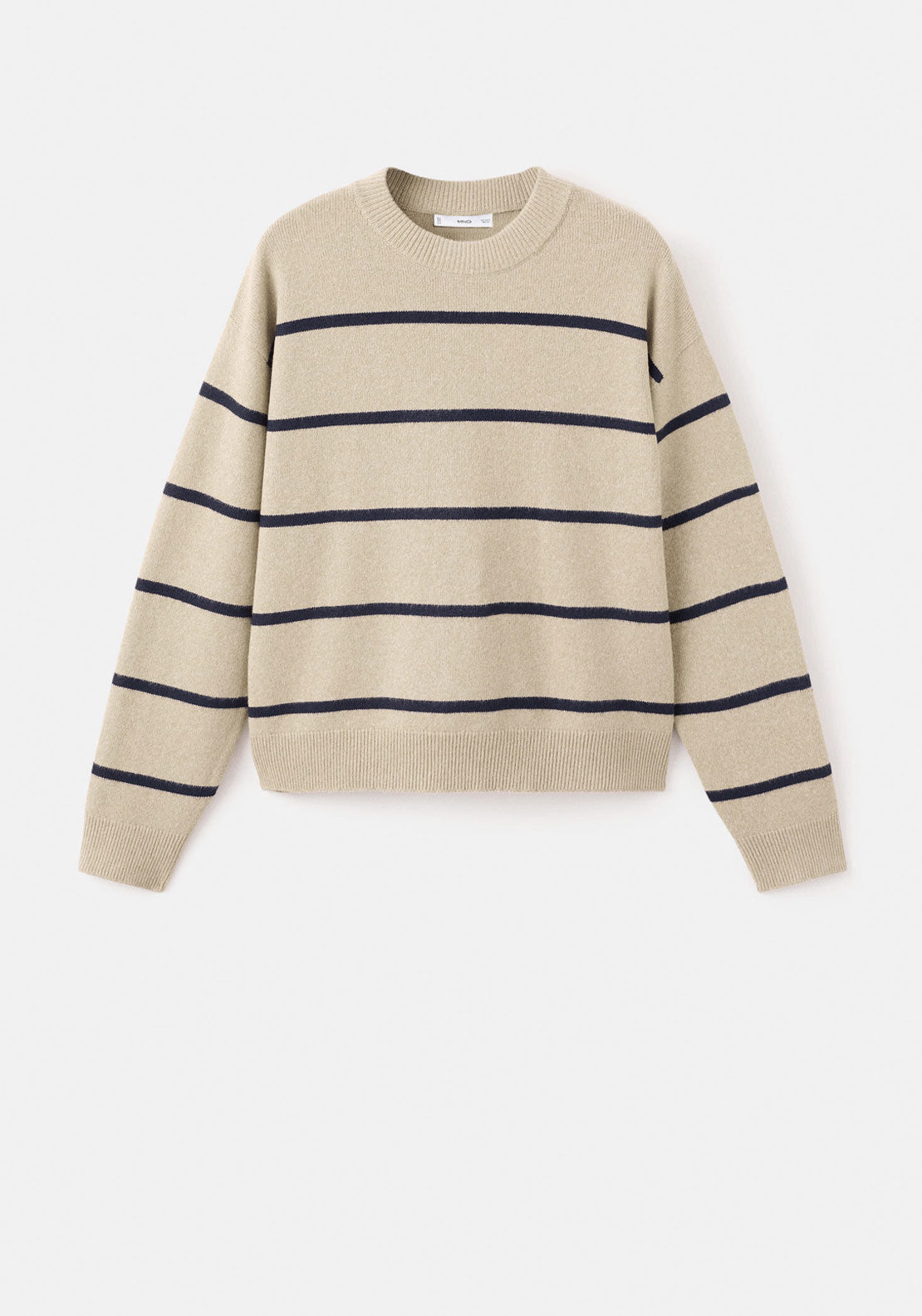 Knit Striped Sweater - Beige