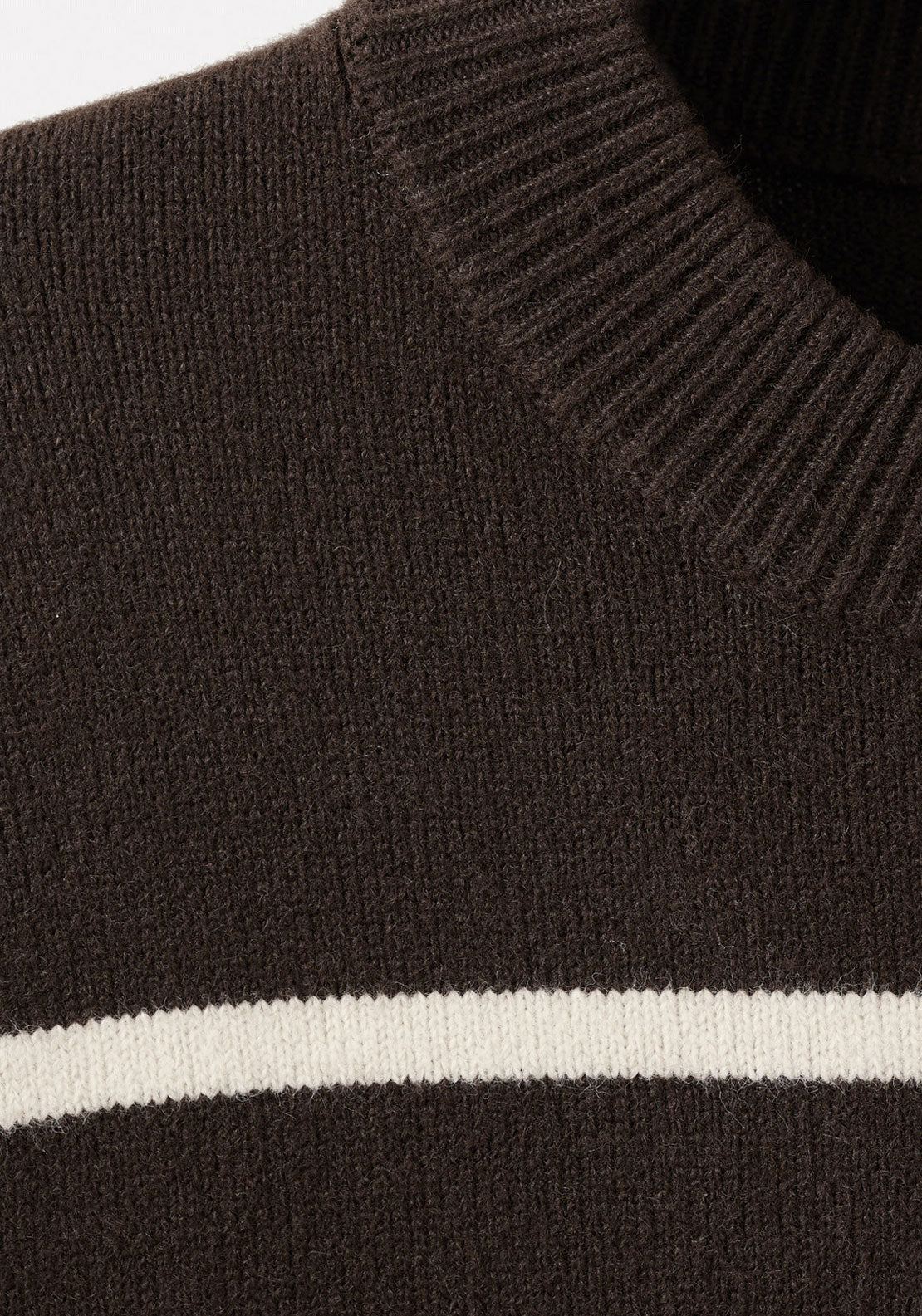 Knit Striped Sweater - Brown
