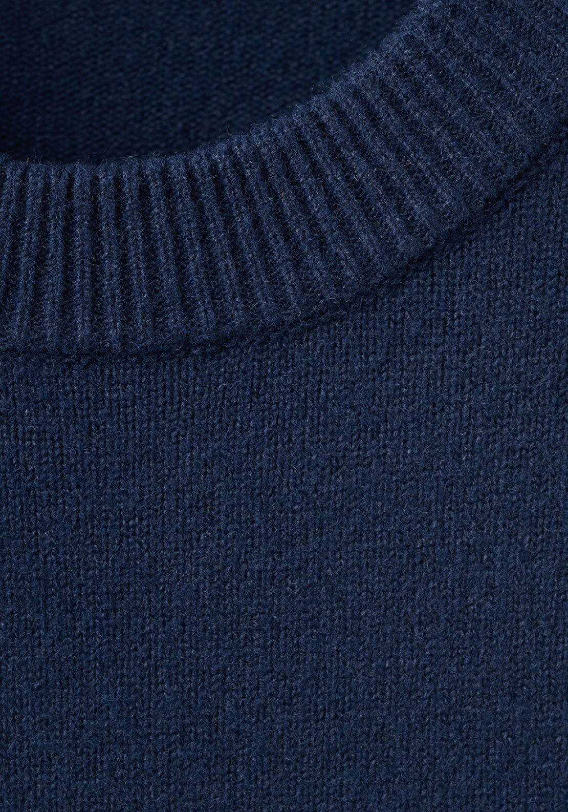 Ribbed Trims Knitted Sweater - Blue