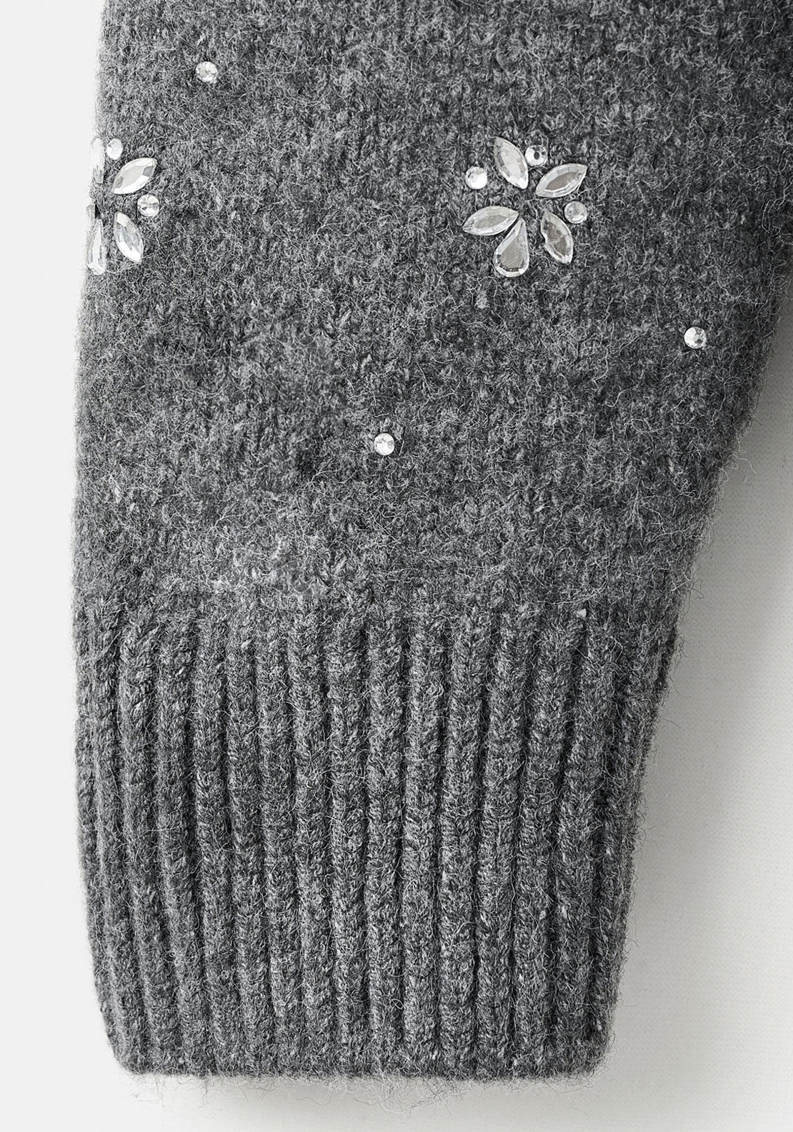 Sweater With Applique Details - Grey