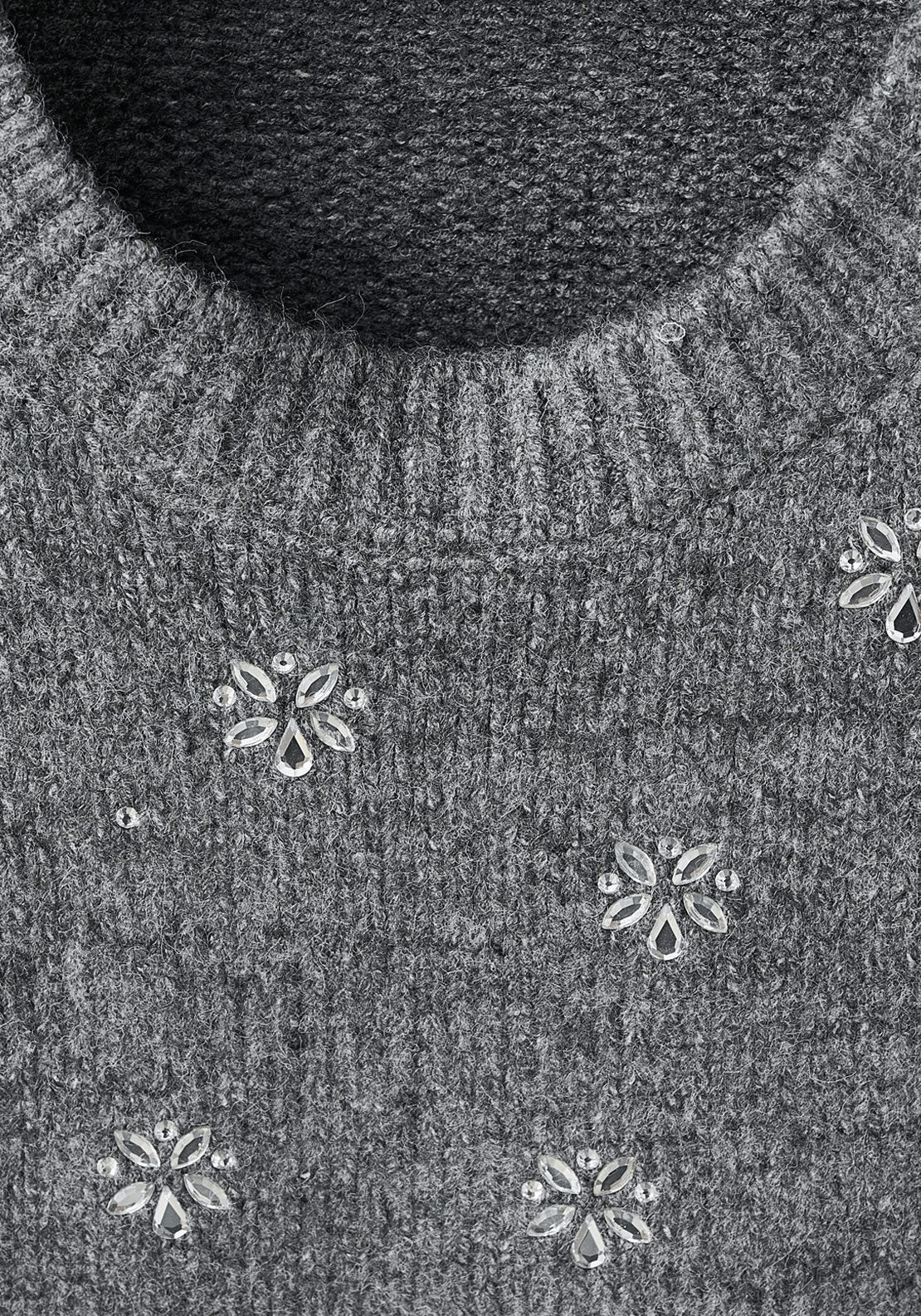 Sweater With Applique Details - Grey