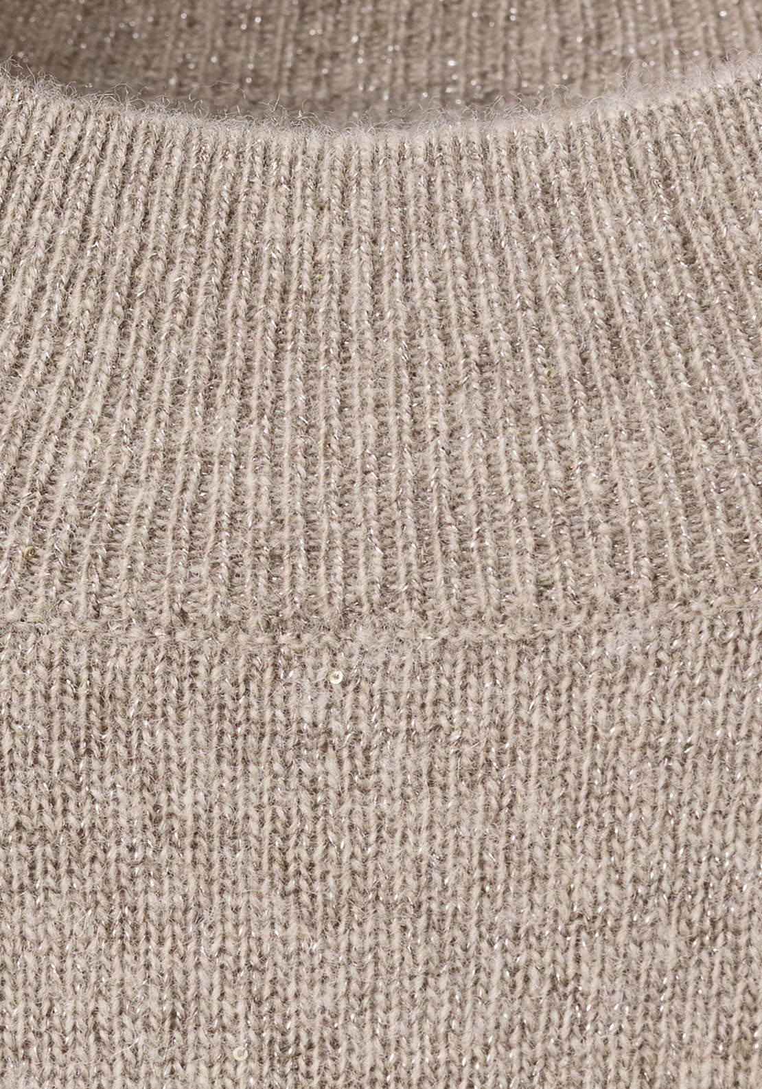 Lurex Knitted Sweater - Beige