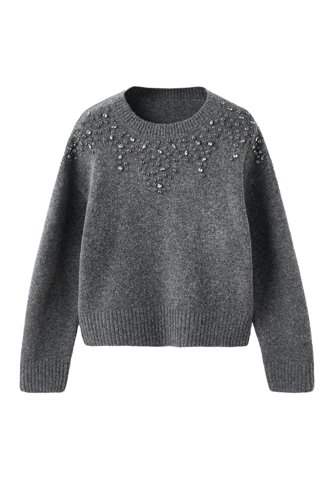 Mango Knitted Sweater With Sequins - Grey 8 Shaws Department Stores