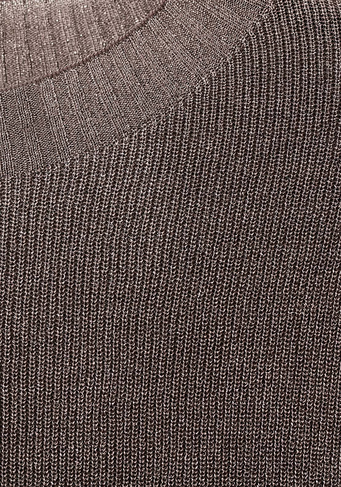 Fine Knit Lurex Sweater - Brown