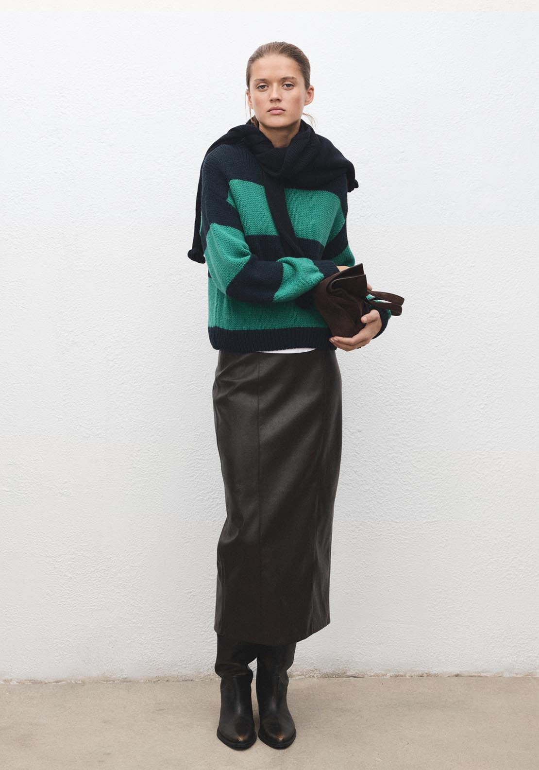 Mango Knit Striped Sweater - Green 4 Shaws Department Stores