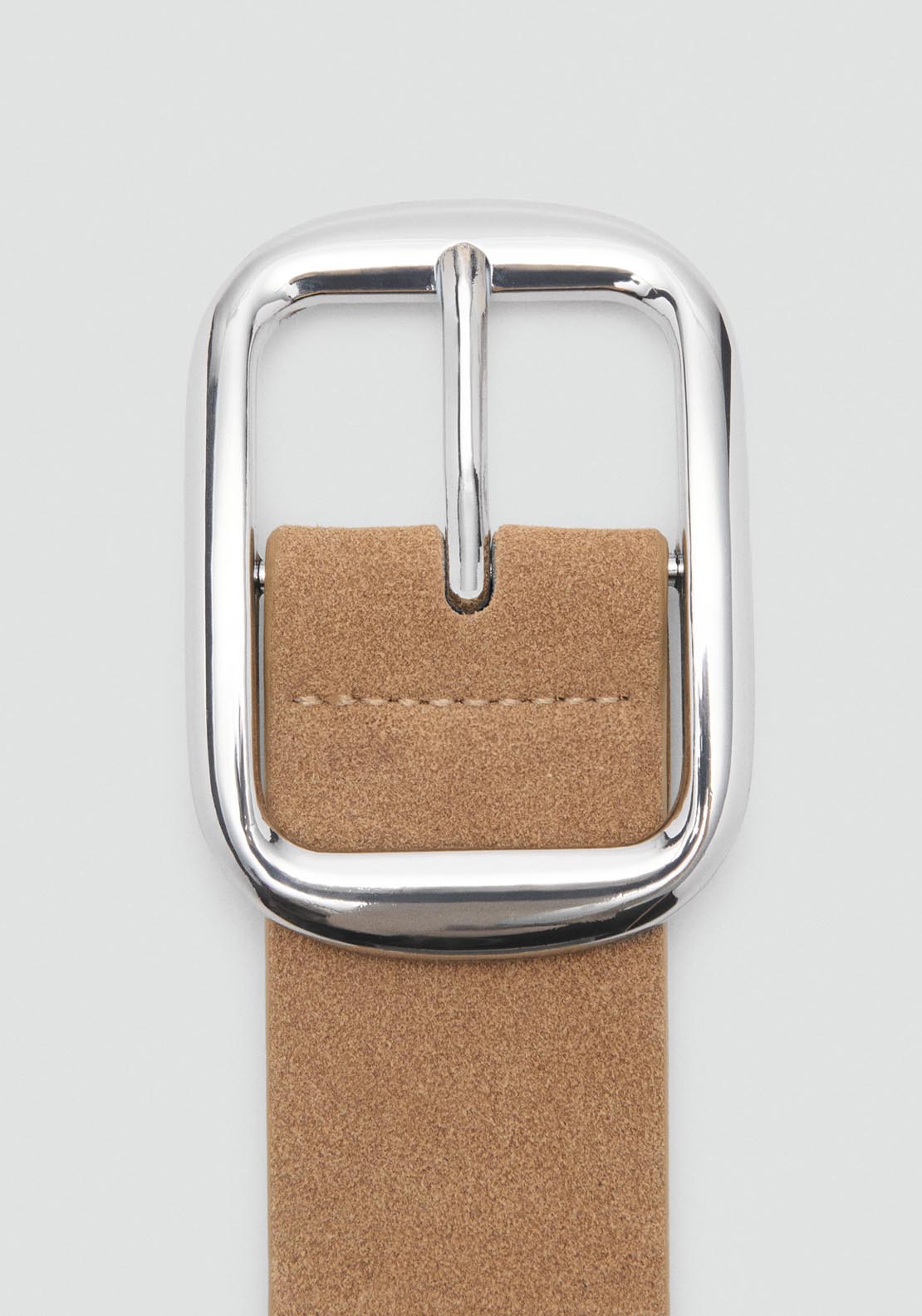 Mango Suede Belt With Studs - Light/pastel Brown 2 Shaws Department Stores