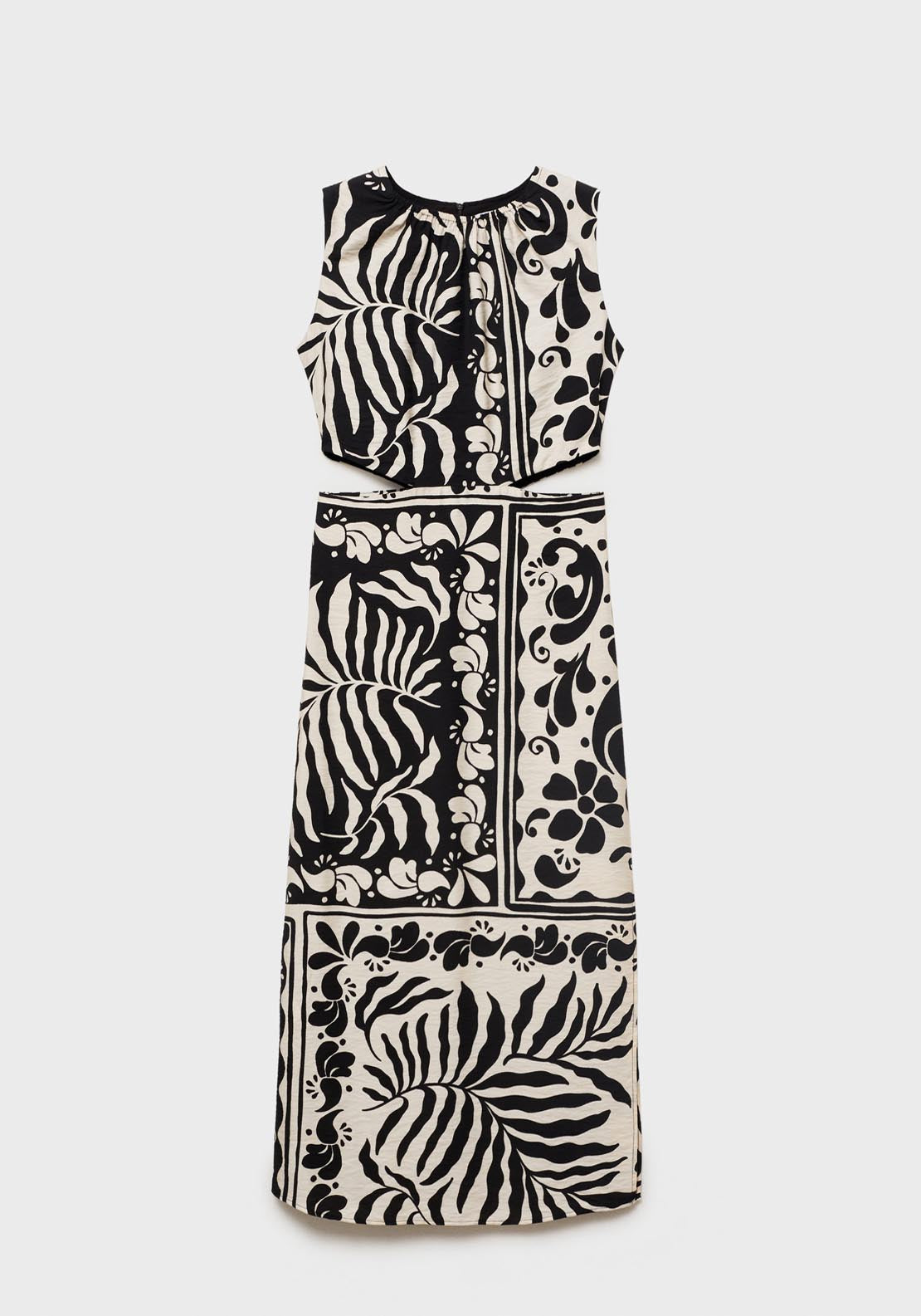 Mango Printed Dress With Cut Out - Dark Red 8 Shaws Department Stores