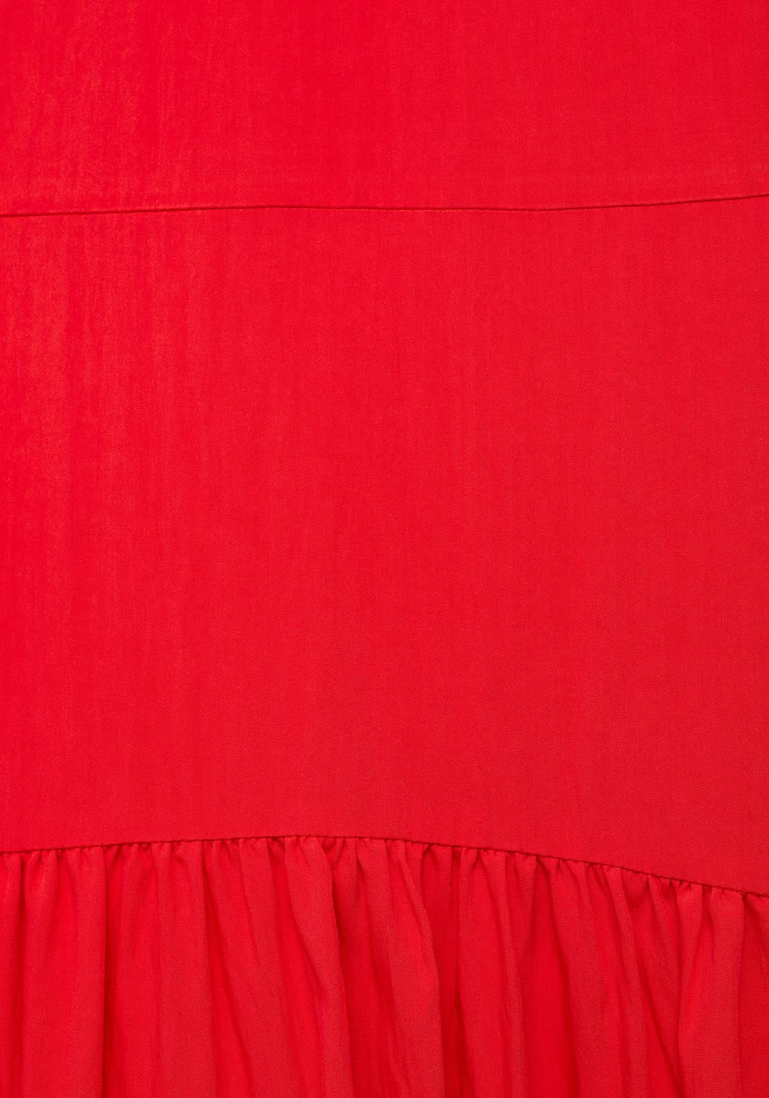 Mango Long Dress With Gathered Hem - Bright Red 6 Shaws Department Stores