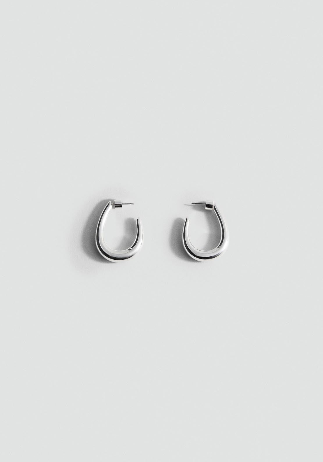 Mango Twisted Hoop Earrings - Grey 1 Shaws Department Stores