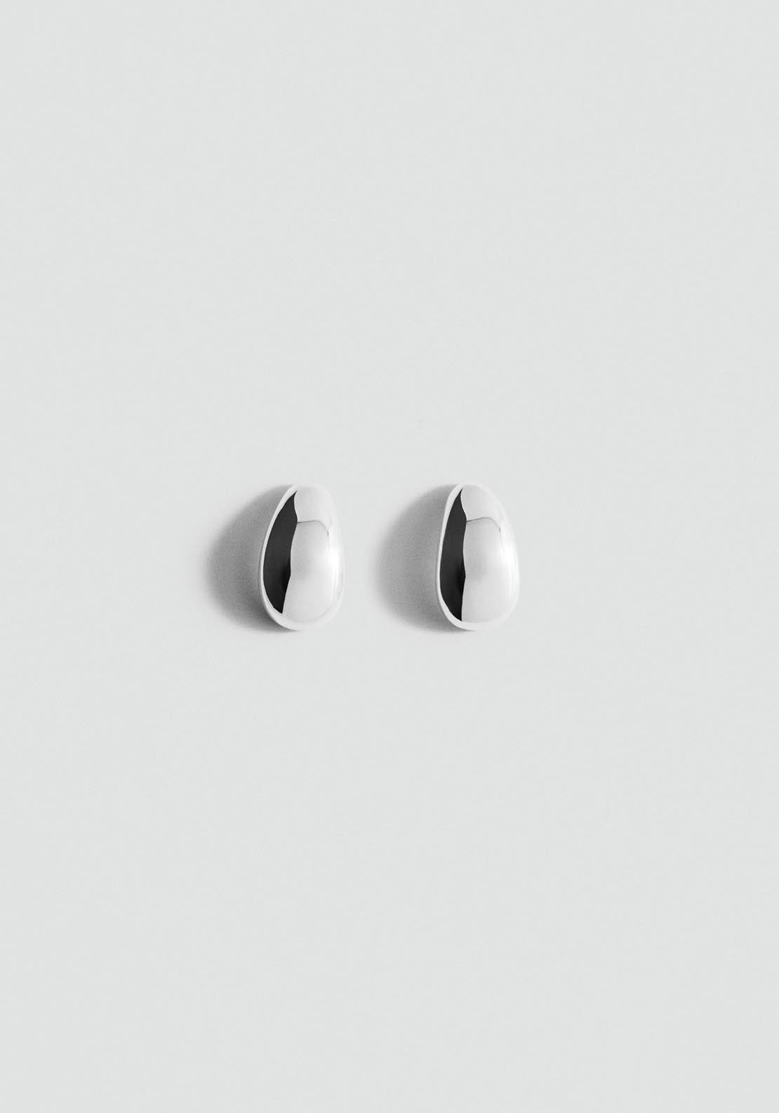 Mango Volume Oval Earrings - Grey 1 Shaws Department Stores