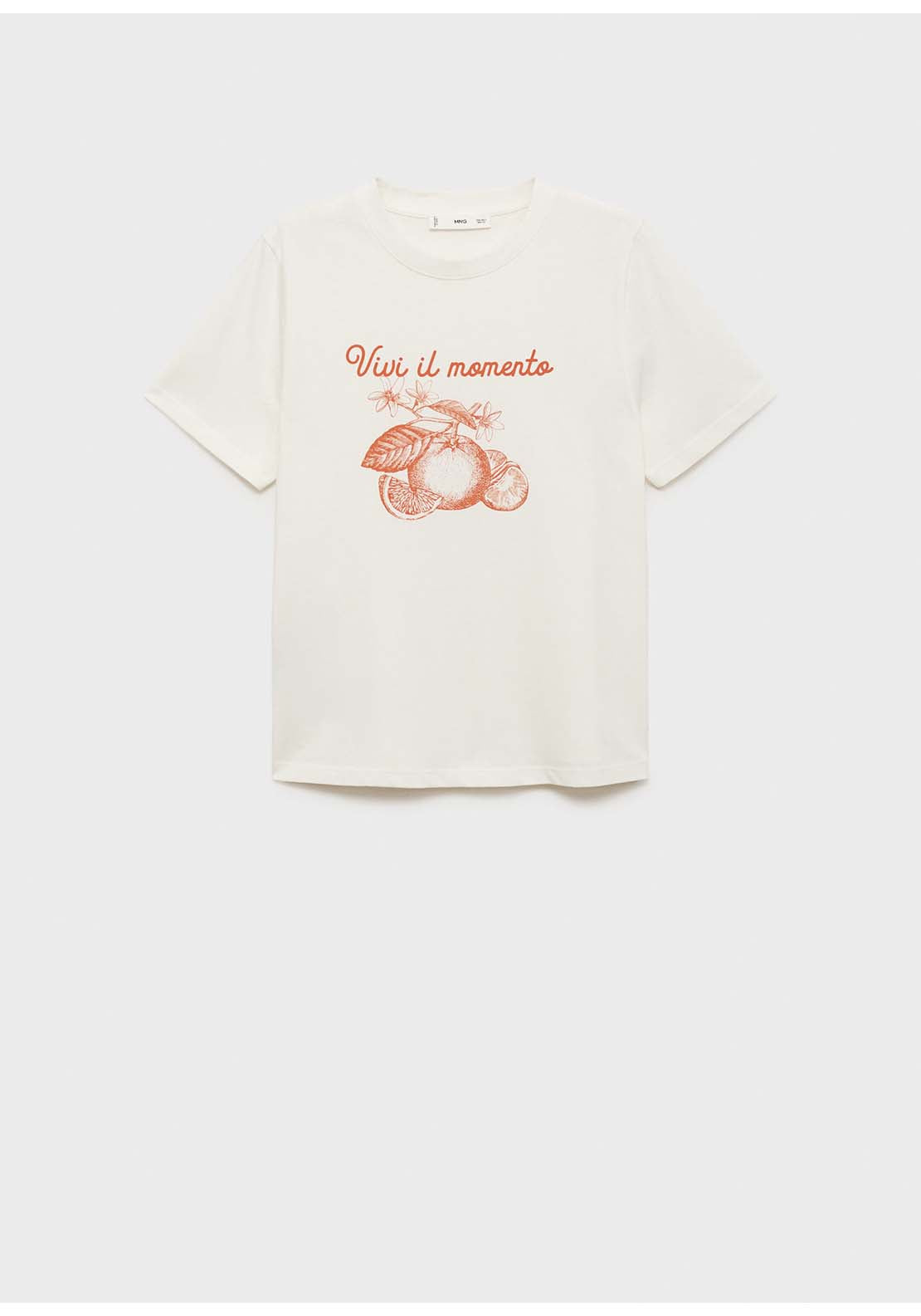 Printed Cotton Blend T-Shirt - Orange