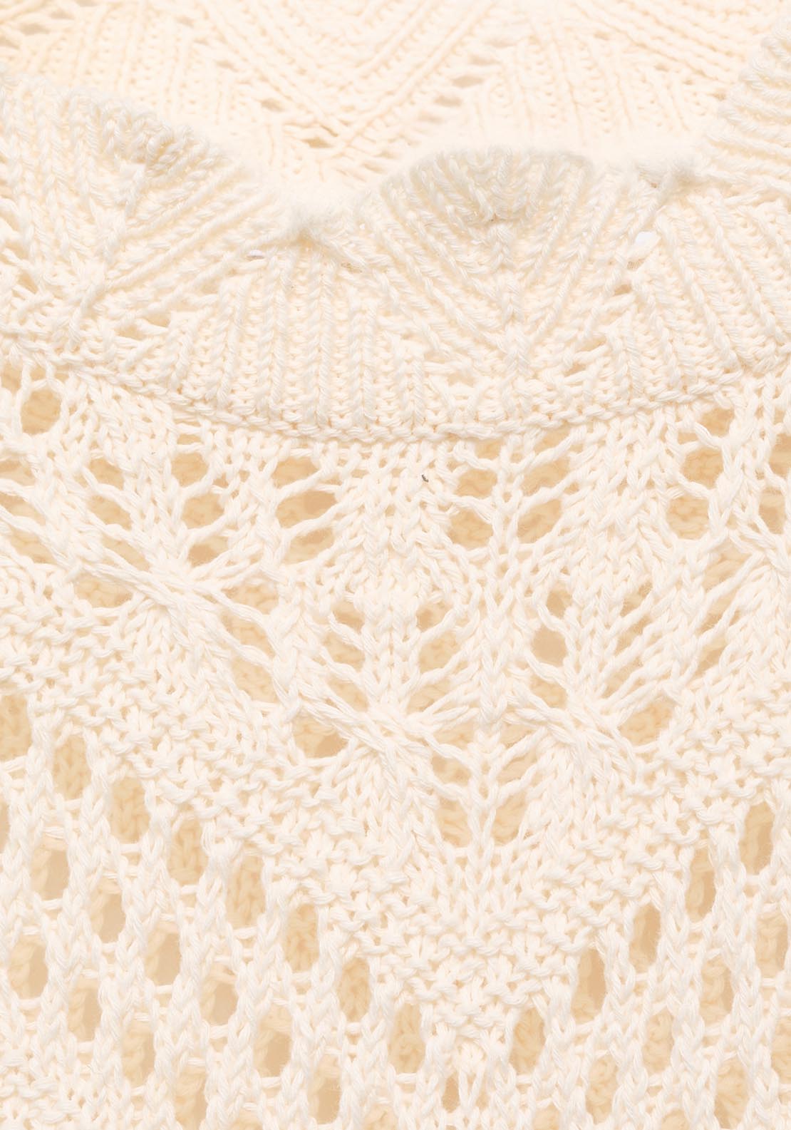 Mango Knitted Sweater With Openwork Details - Beige 4 Shaws Department Stores