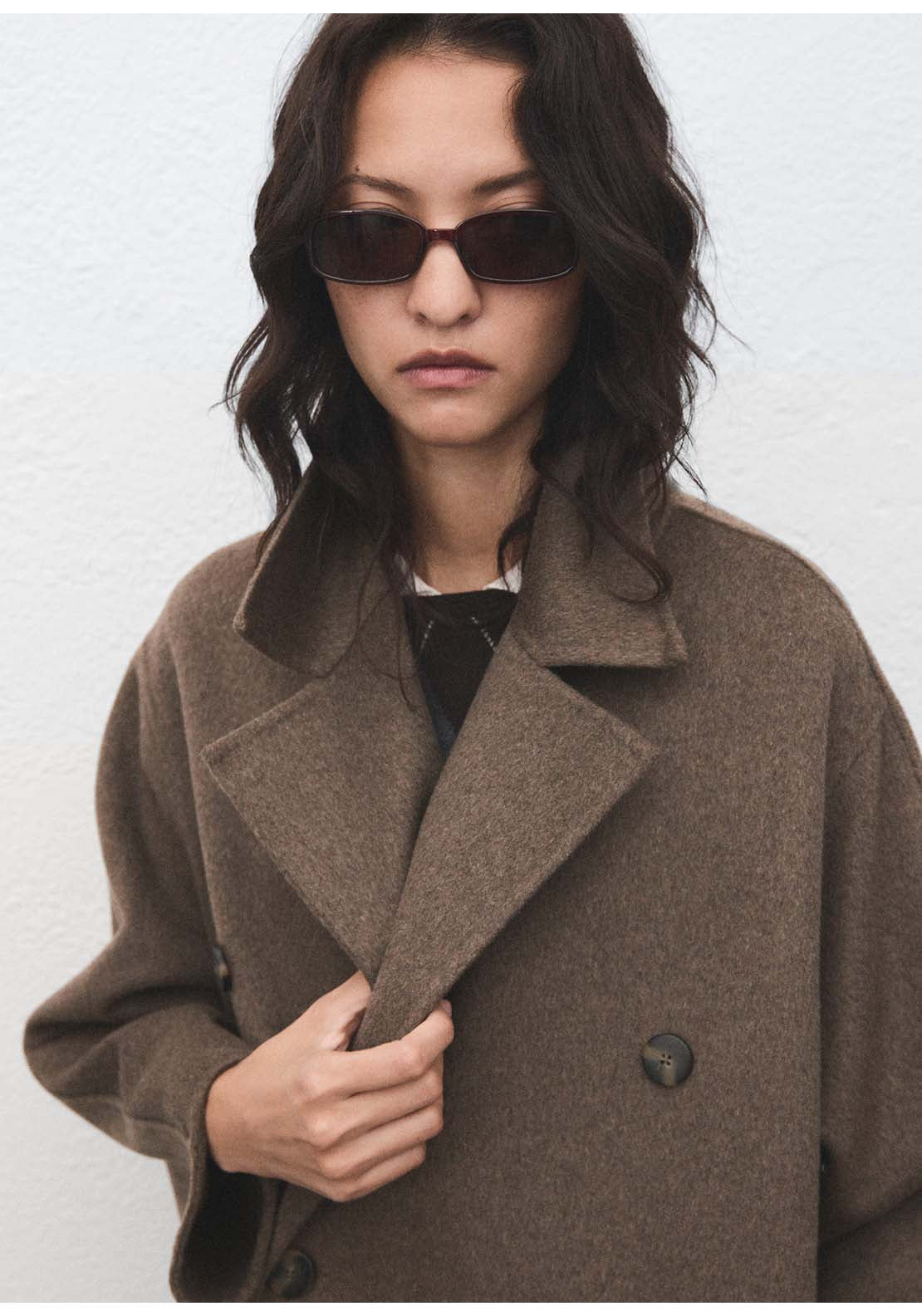Handmade Oversized Wool Coat - Brown