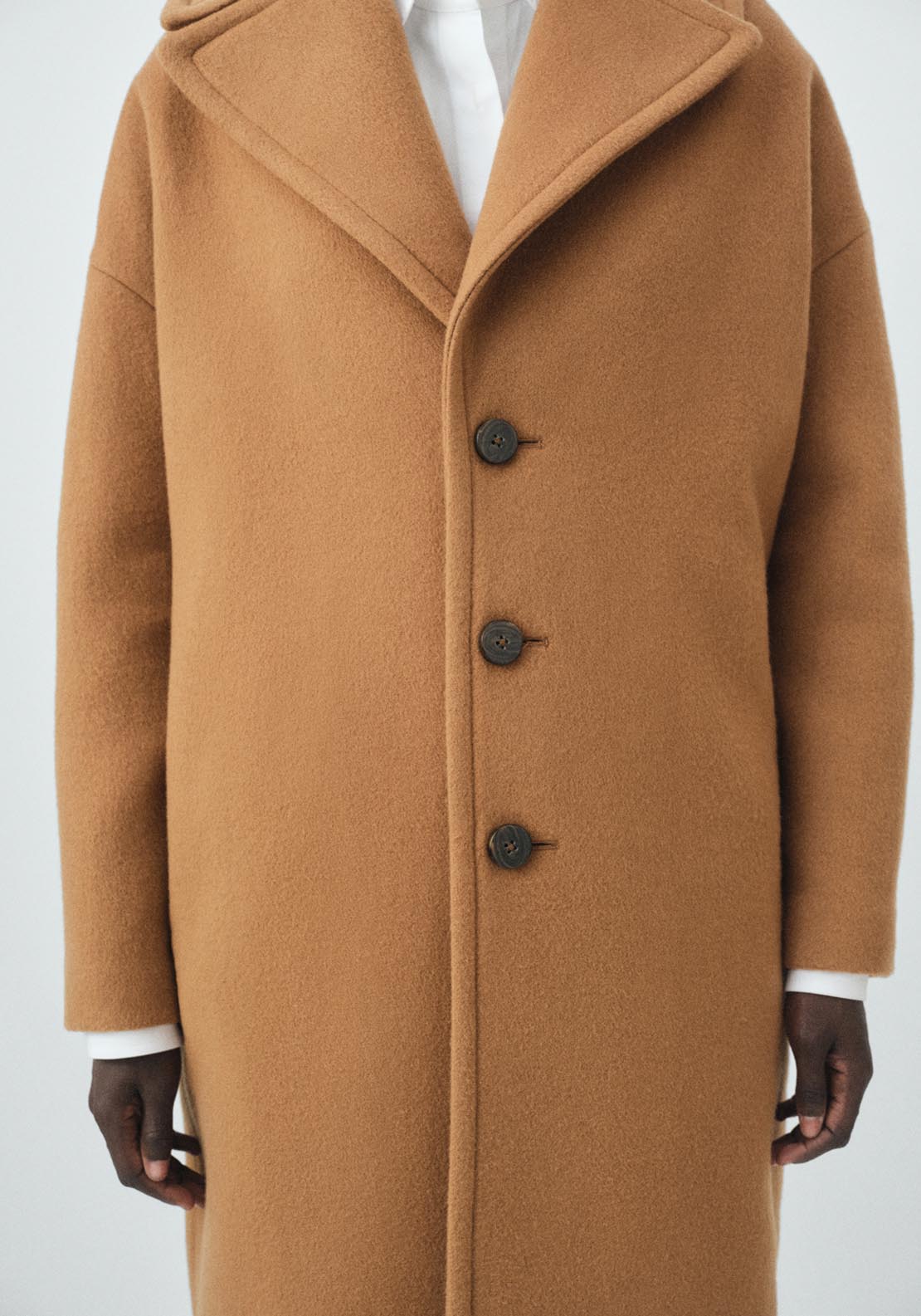 Mango Lapel Manteco Wool Coat - Brown 4 Shaws Department Stores