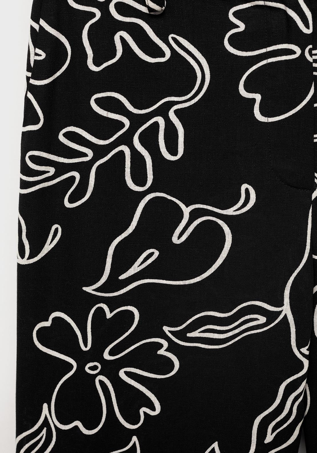 Mango Floral Print Straight Trousers - Black 7 Shaws Department Stores
