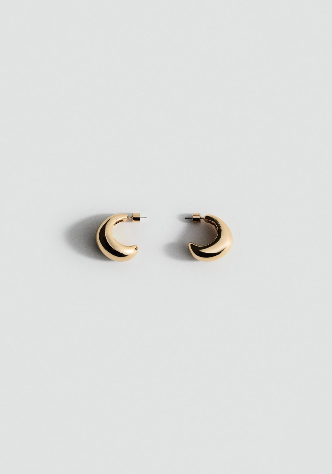Mango Volume Hoop Earrings - Gold 2 Shaws Department Stores